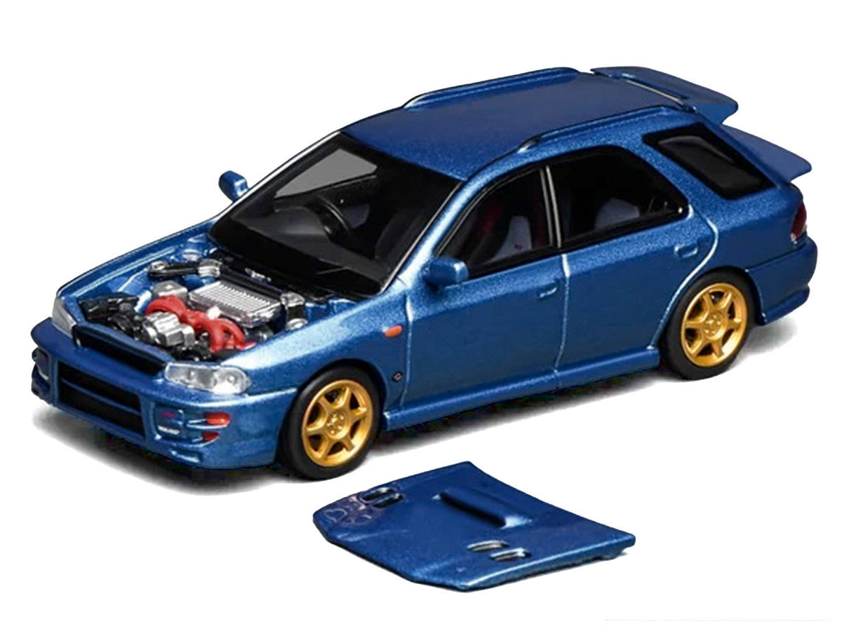 Subaru Impreza WRX STi Wagon Version VI RHD (Right Hand Drive) Blue Metallic 1/64 Diecast Model Car by MotorHelix-3