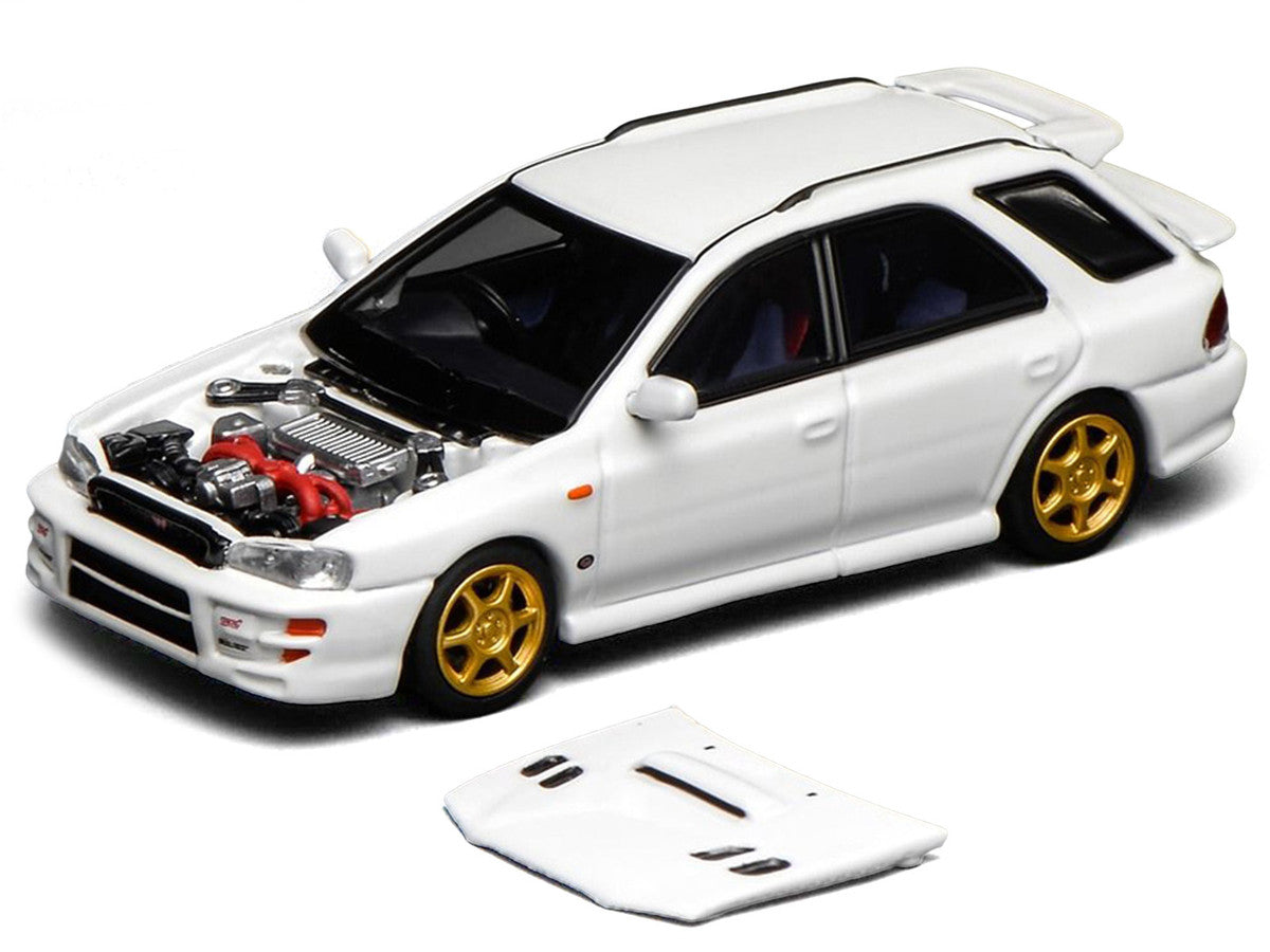 Subaru Impreza WRX STi Wagon Version VI RHD (Right Hand Drive) Pure White 1/64 Diecast Model Car by MotorHelix-3
