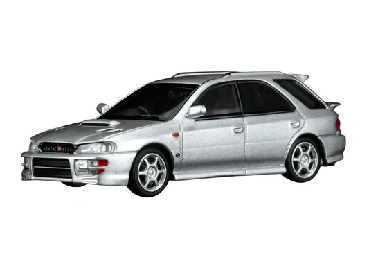 Subaru Impreza WRX STi Wagon Version VI RHD (Right Hand Drive) Arctic Silver Metallic 1/64 Diecast Model Car by MotorHelix Motorhelix