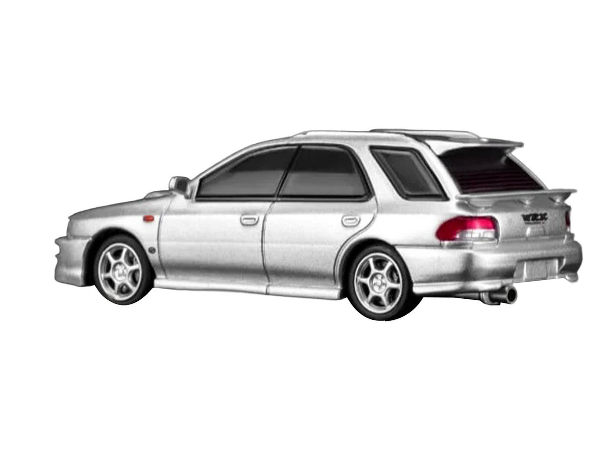Subaru Impreza WRX STi Wagon Version VI RHD (Right Hand Drive) Arctic Silver Metallic 1/64 Diecast Model Car by MotorHelix Motorhelix