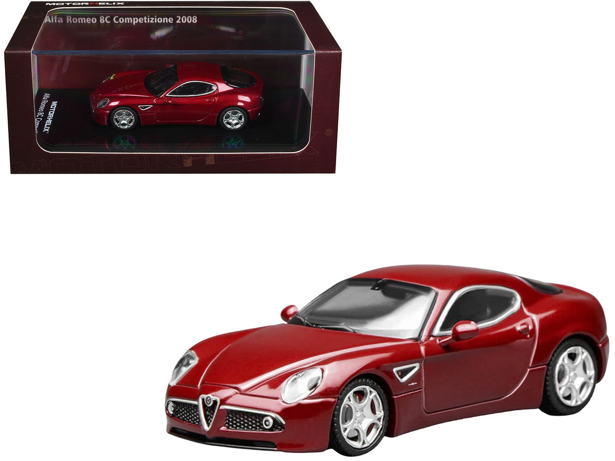 2008 Alfa Romeo 8C Competizione Competition Red Metallic 1/64 Diecast Model Car by MotorHelix Motorhelix