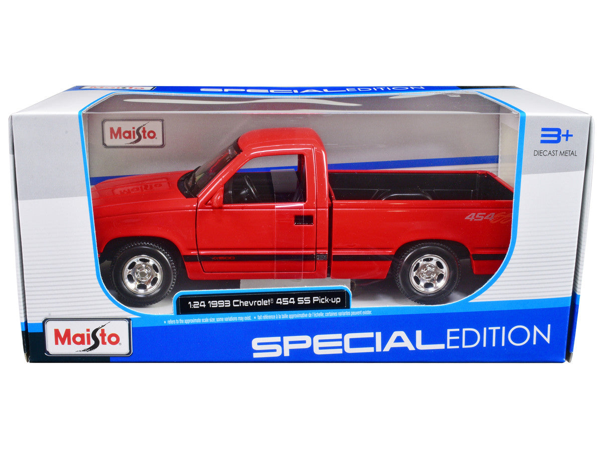 1993 Chevrolet 454 SS Pickup Truck Red 1/24 Diecast Model Car by Maisto Maisto