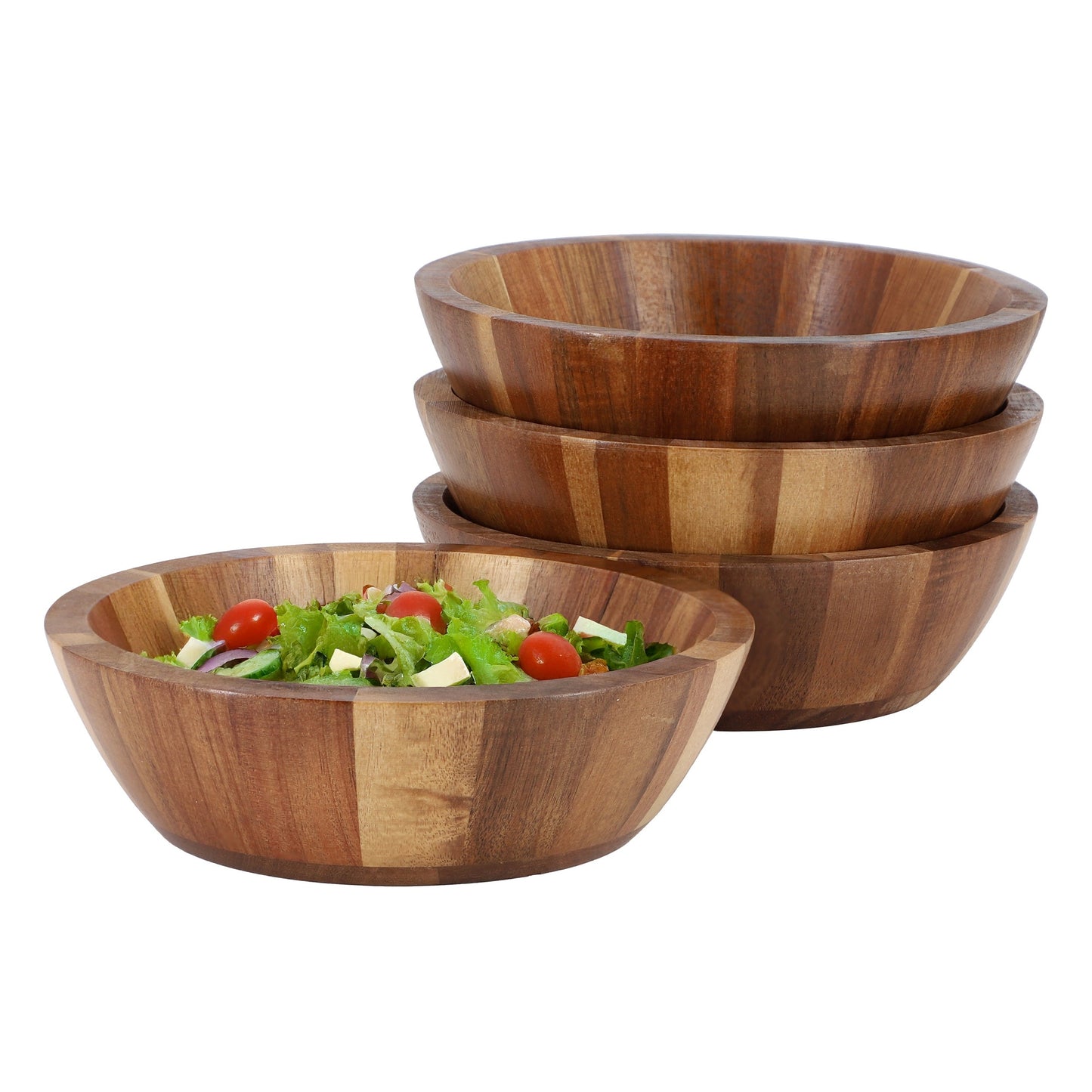 MegaChef 4 Piece Acacia Wood 7 Inch Bowl Set W2B