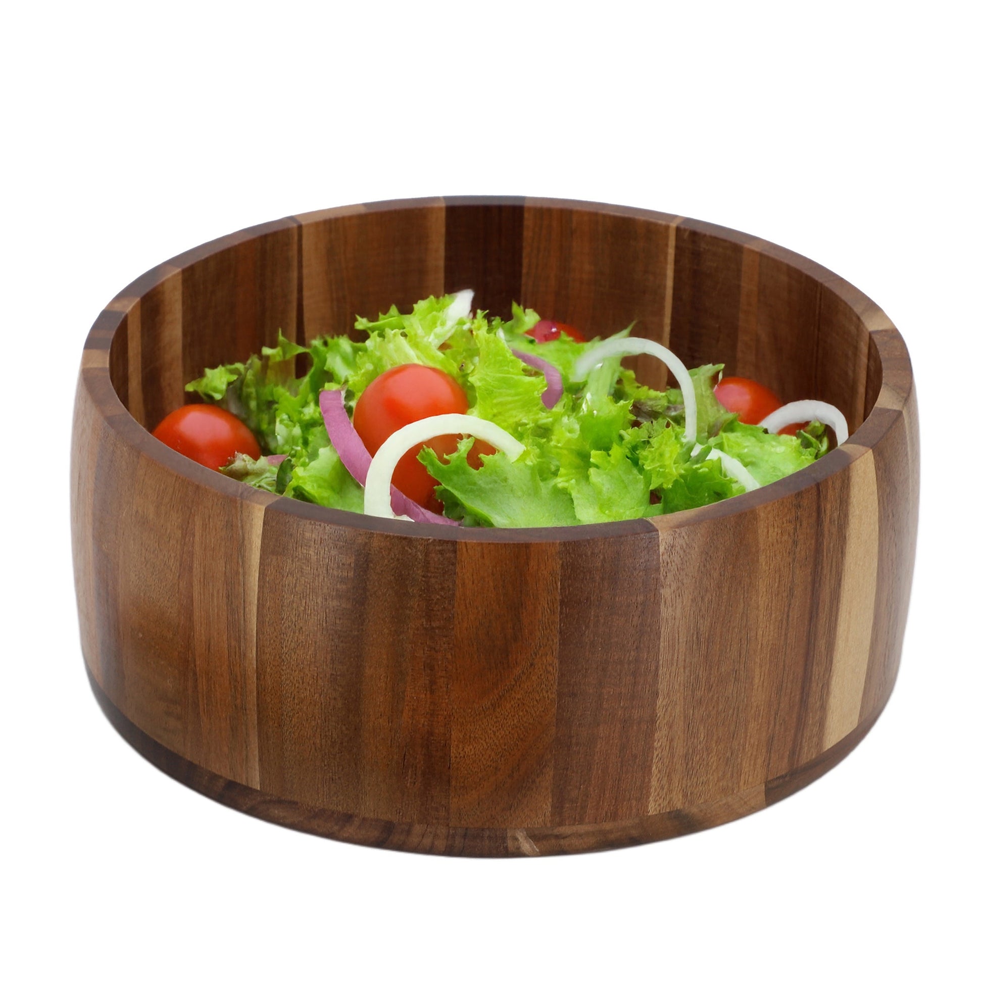 MegaChef 9.75 Inch Large Acacia Wood Salad Bowl W2B