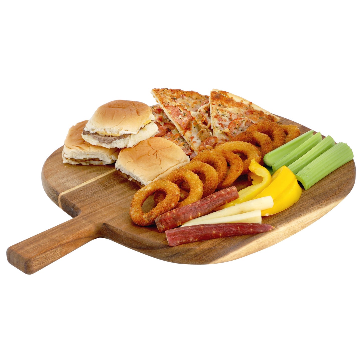 MegaChef 13 Inch Acacia Wood Serving Butcher Cutting Board with Handle W2B
