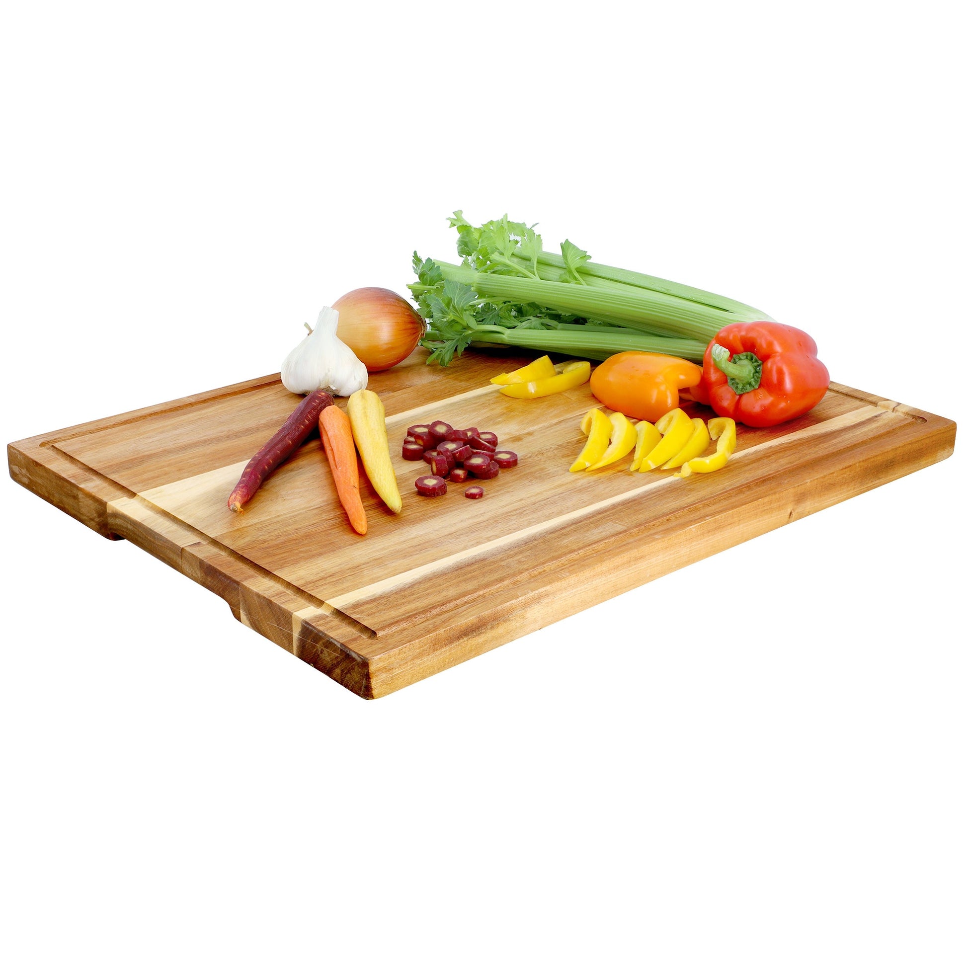 MegaChef Acacia Wood 24 x 18 Inch Large Cutting, Prep and Serving Butcher Cutting Board W2B