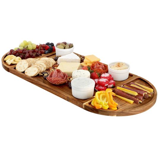 MegaChef 3 Piece Acacia Wood Cutting Board with Maganitized Serving Board Platter W2B