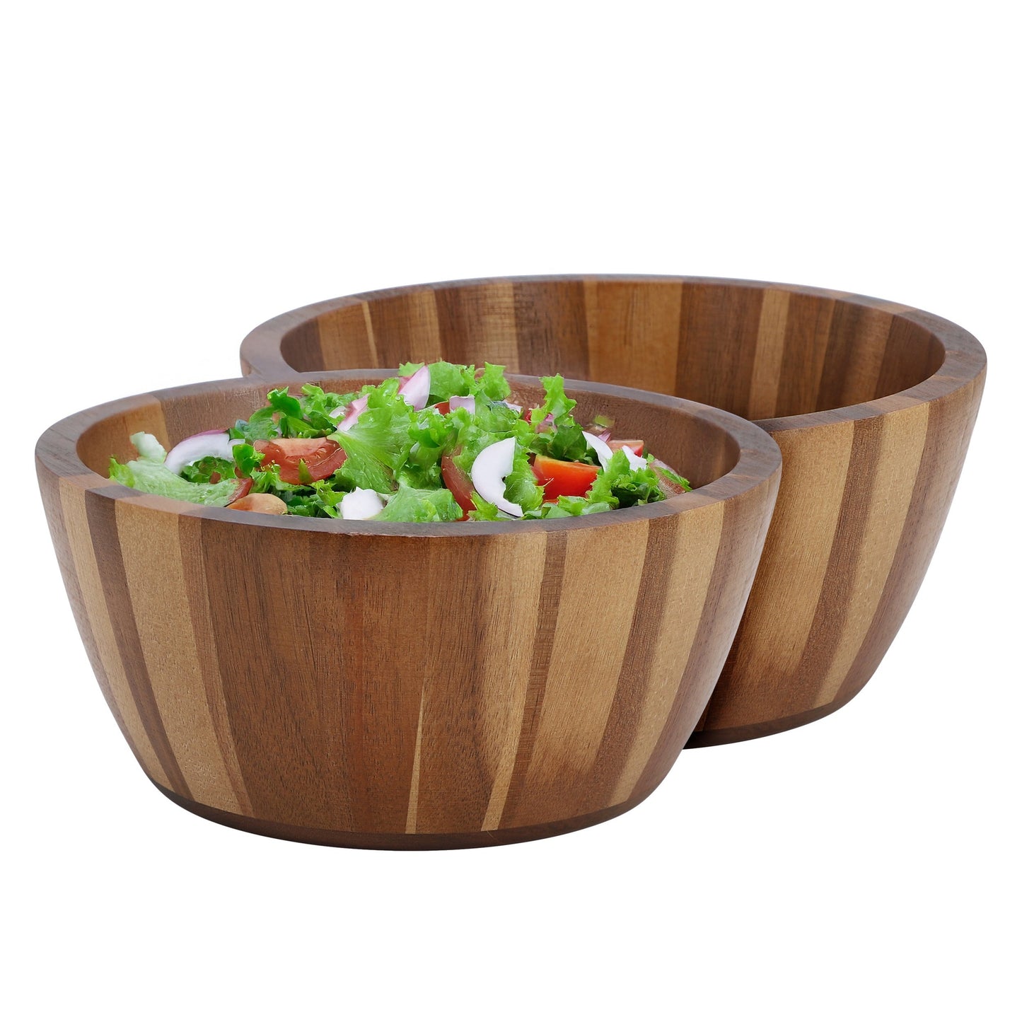 MegaChef 2 Piece 8.5 Inch Acacia Wood Salad Bowl Set W2B