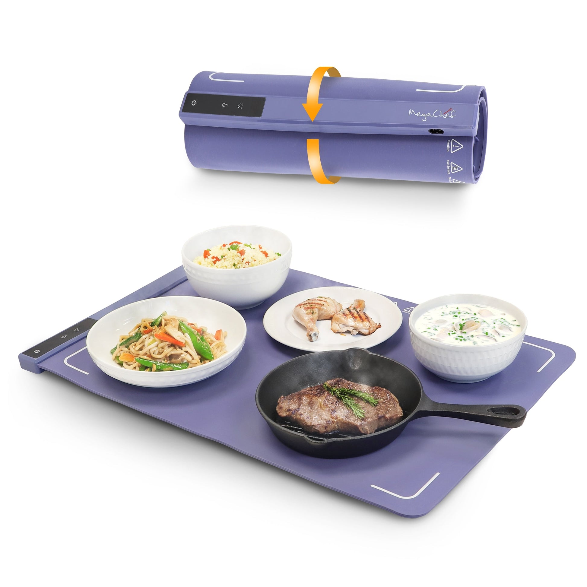 MegaChef 23x15.75 Inch Silicone Warming Mat with Variable Temperature Settings & Digital Display W2B