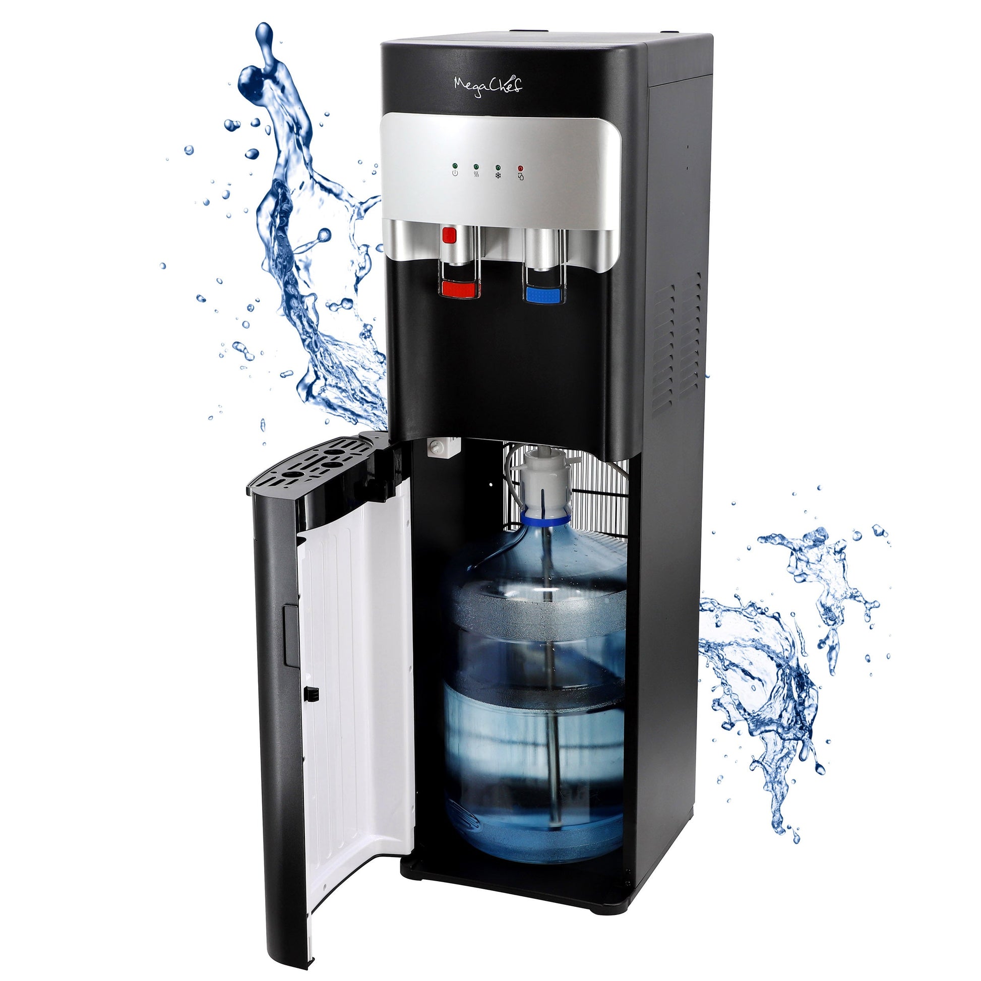 MegaChef Bottom Load Hot and Cold Water Dispenser in Black W2B
