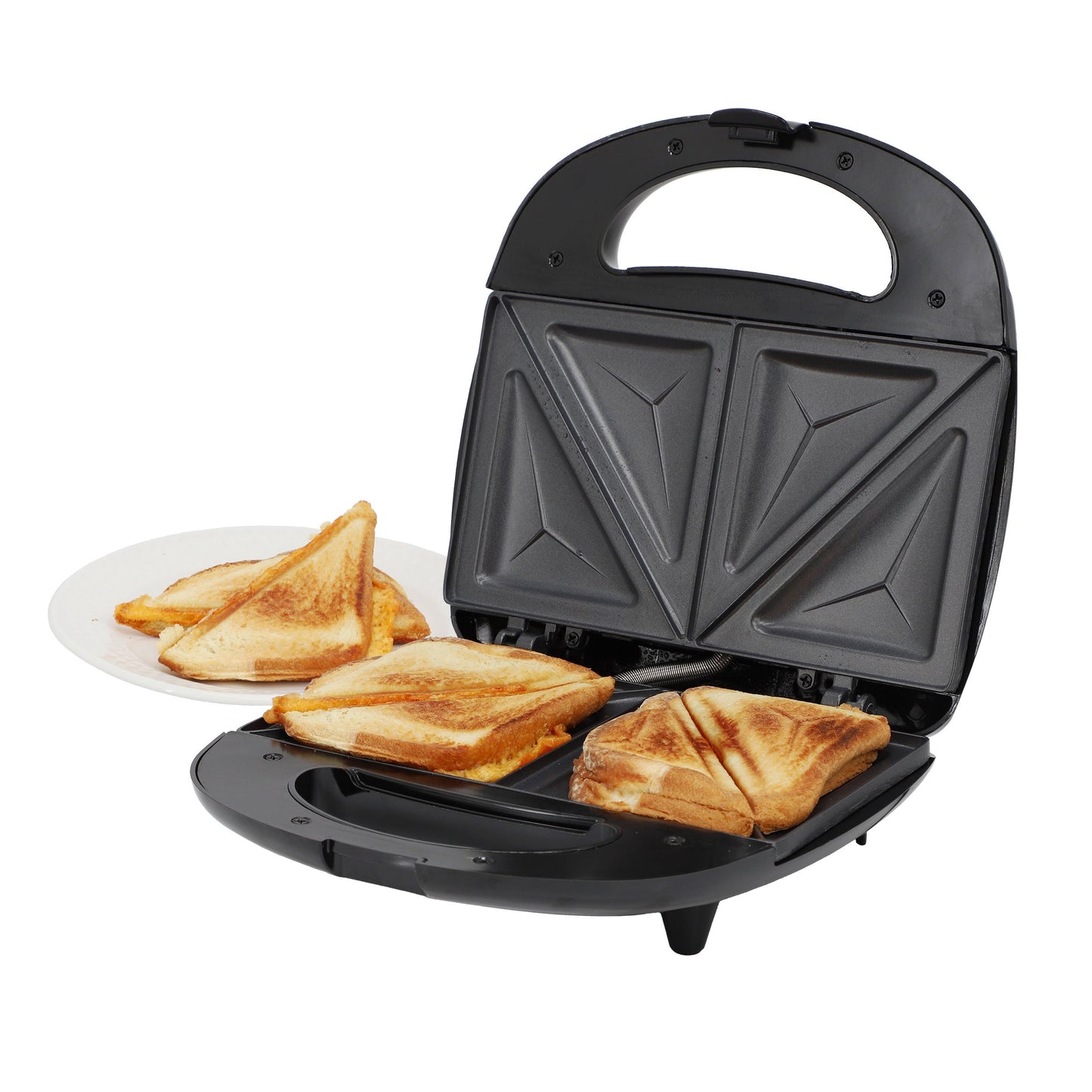 MegaChef Electric Compact Aluminum Nonstick Sandwich Maker in Black W2B