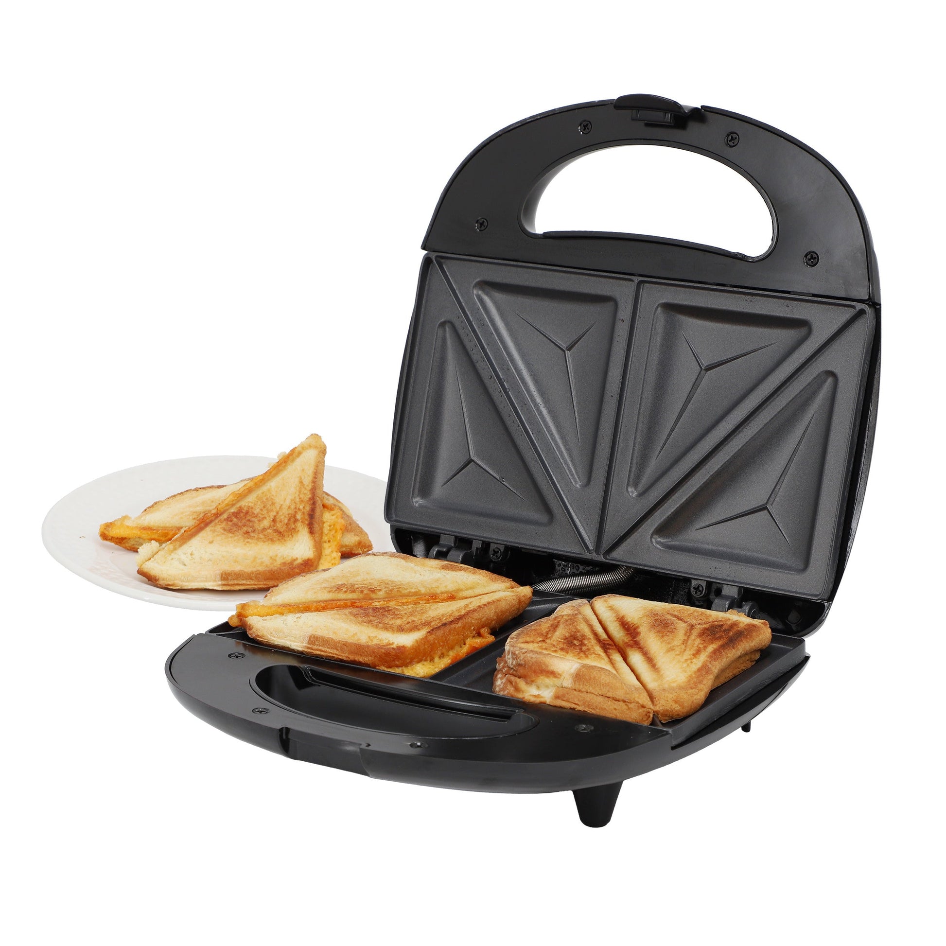 MegaChef Electric Compact Aluminum Nonstick Sandwich Maker in Black W2B
