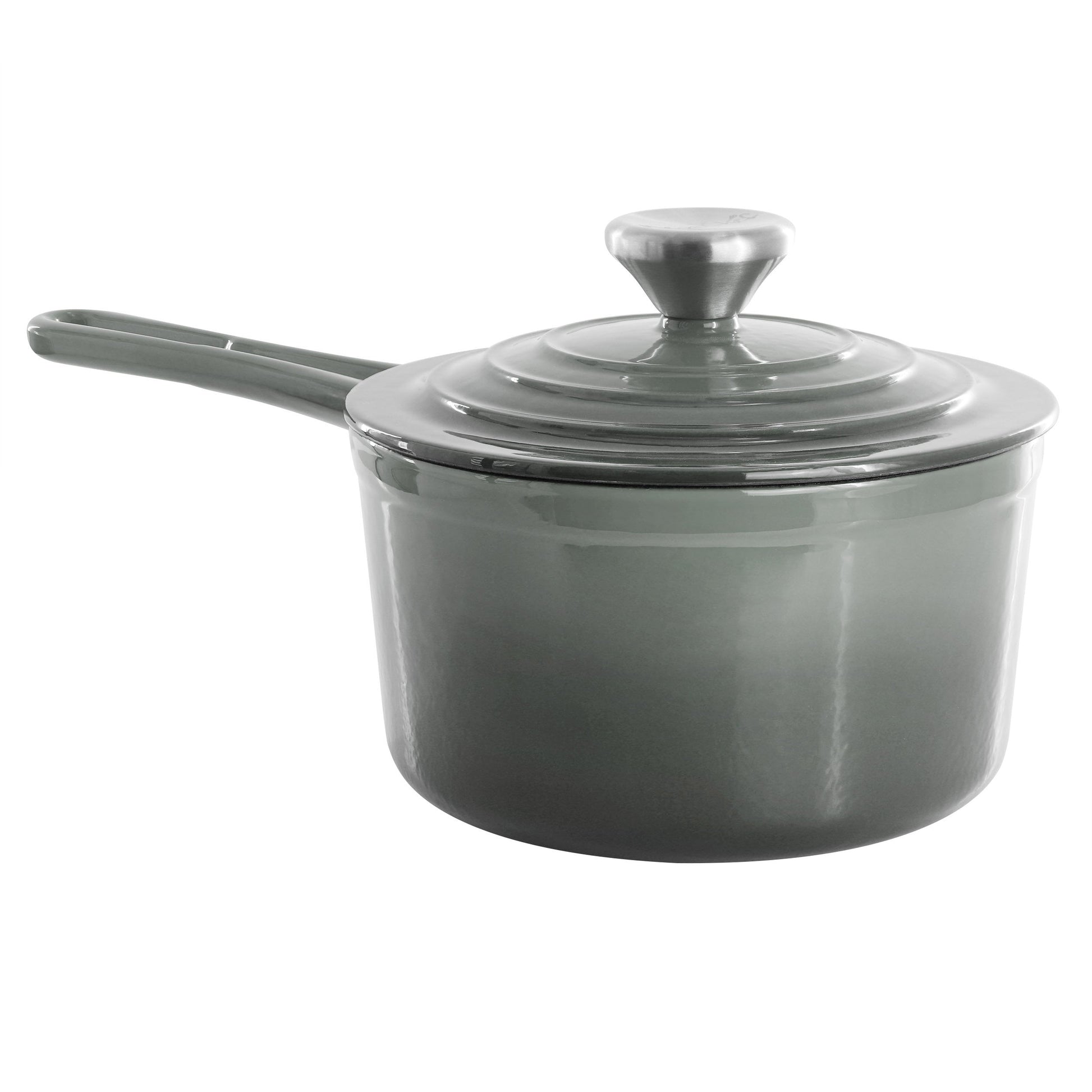 MegaChef 2 Quart Enameled Cast Iron Sauce Pan in Gradient Gray W2B