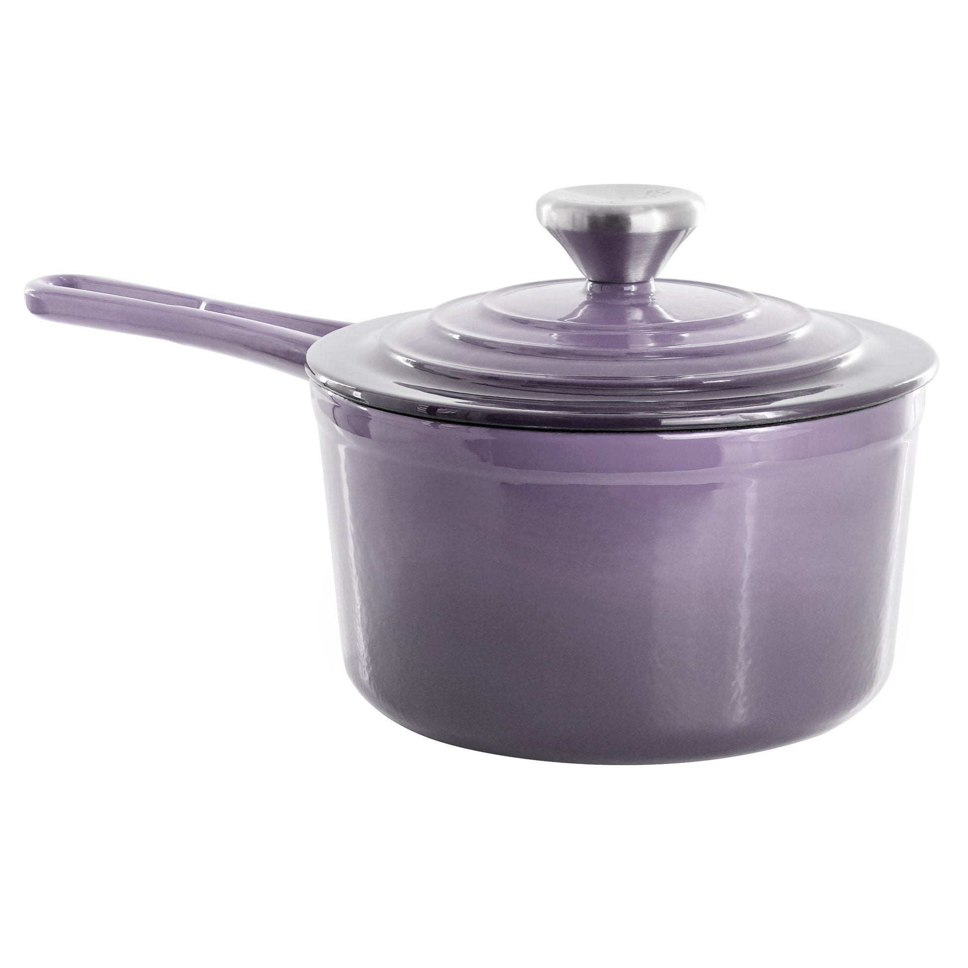 MegaChef 2 Quart Enameled Cast Iron Sauce Pan in Gradient Purple W2B