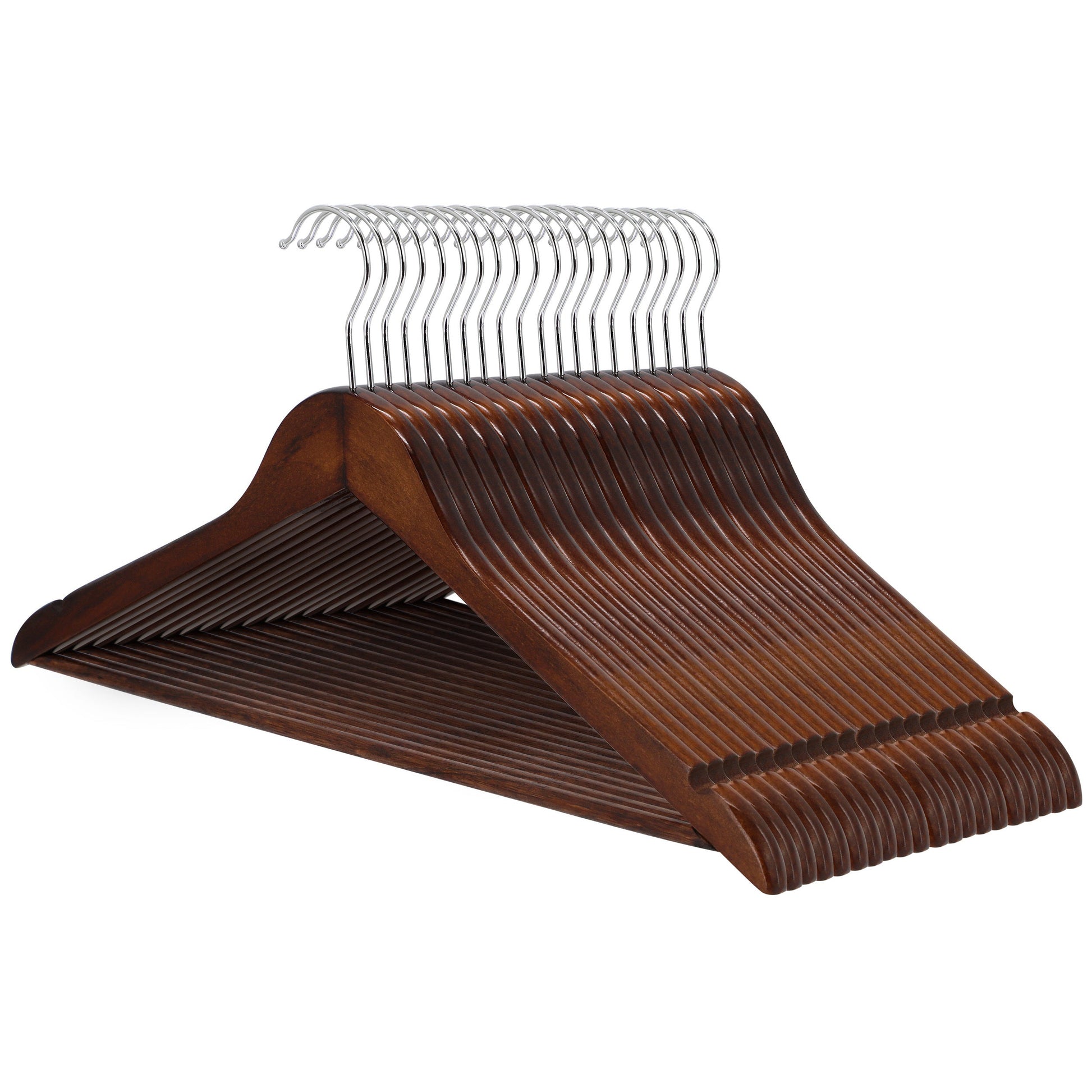 MegaChef 20 Piece Acacia Wood Swivel Hook Hanger Set in Dark Brown W2B