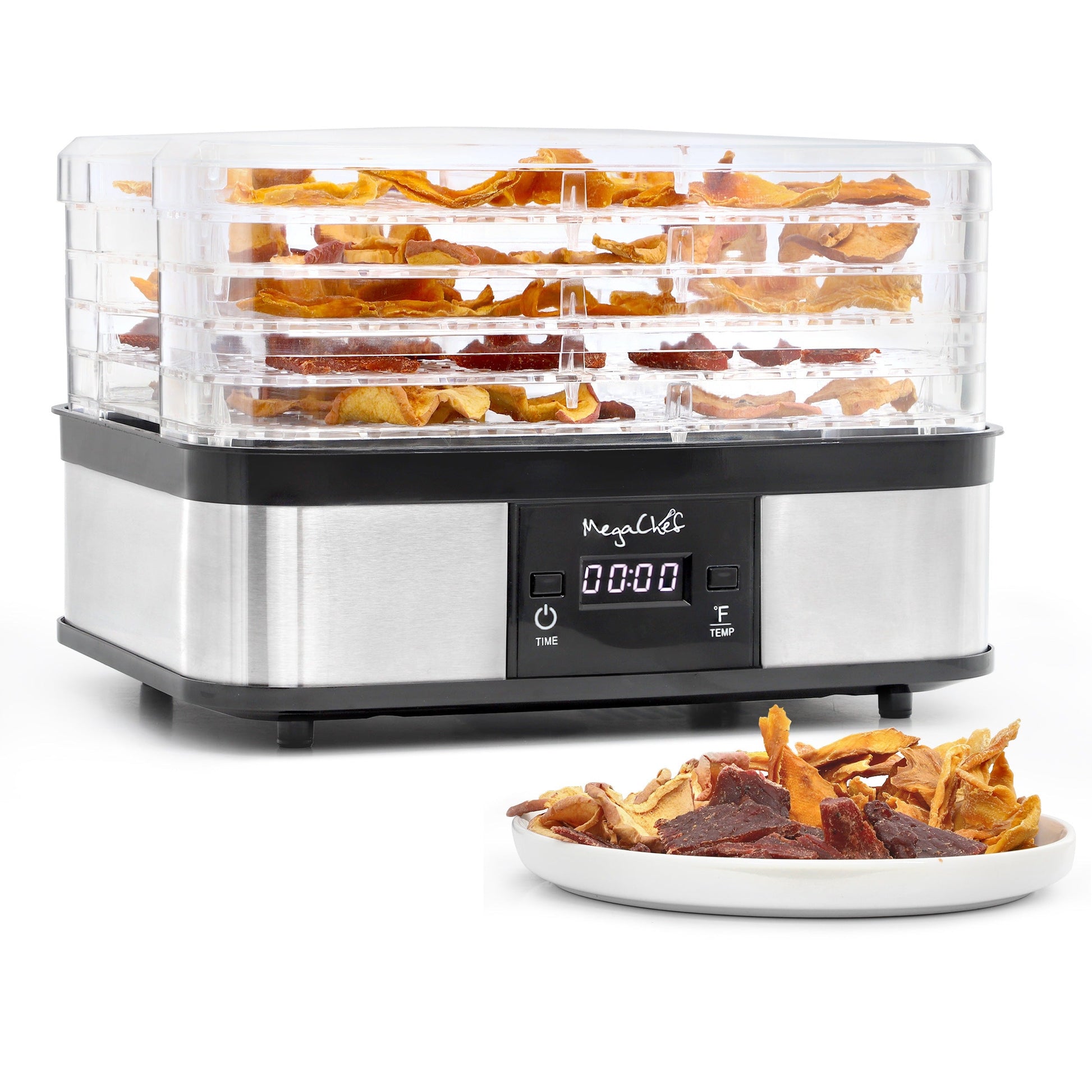 MegaChef 5 Tray Food Dehydrator with Timer and Temperature Control W2B