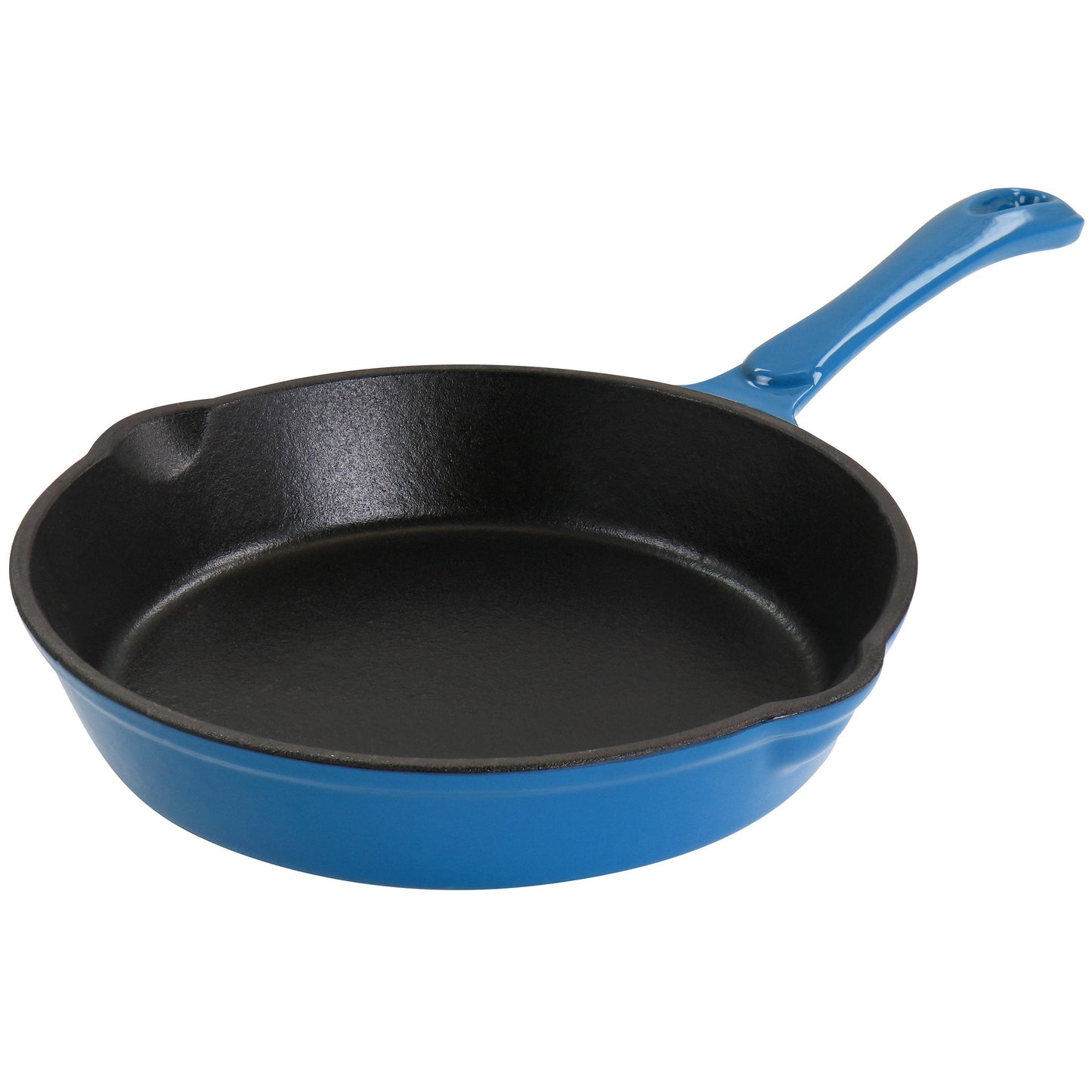 MegaChef Enameled Round 8 Inch PreSeasoned Cast Iron Frying Pan in Turquoise W2B