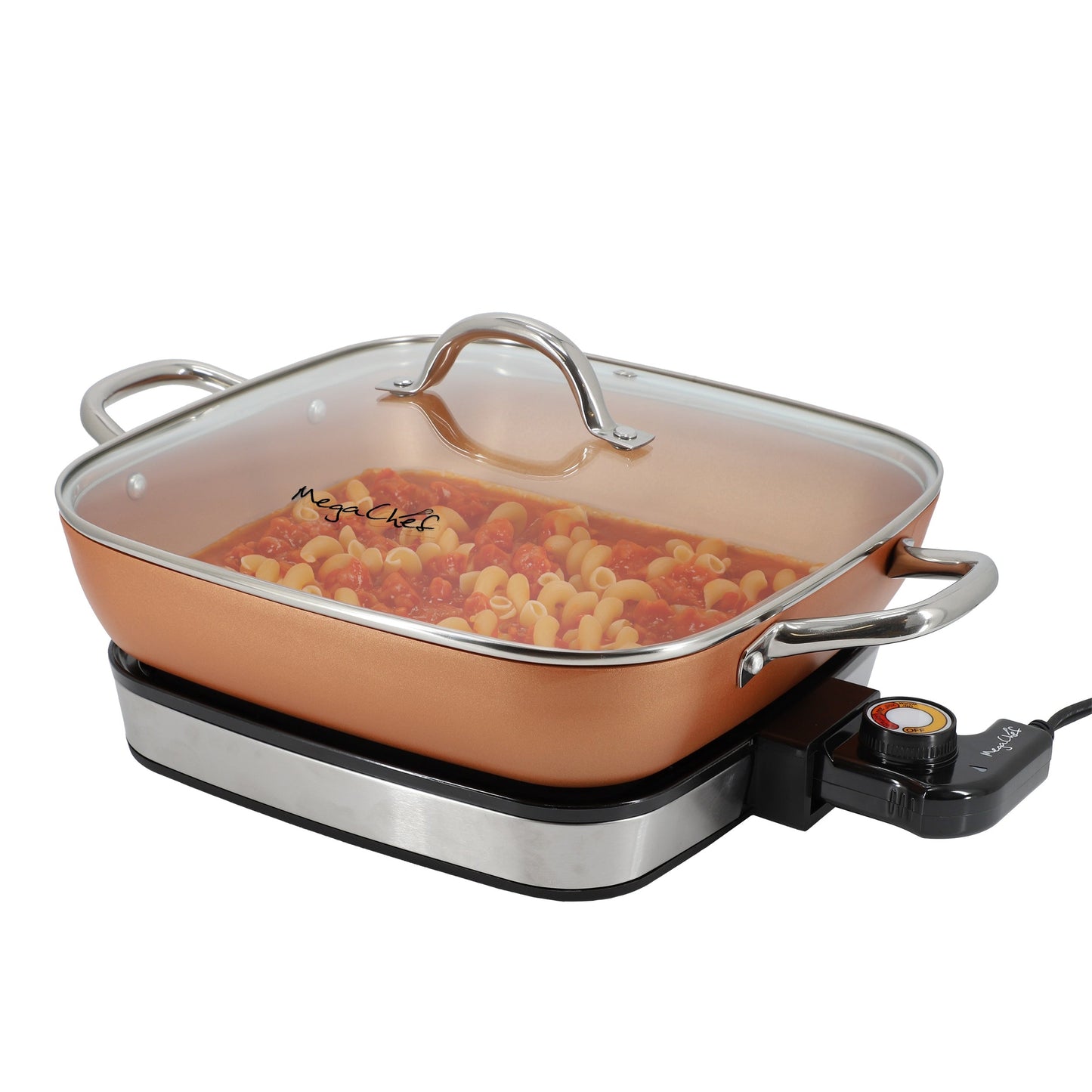 MegaChef 11.81 Inch Electric Fry Pan with Copper Coating W2B