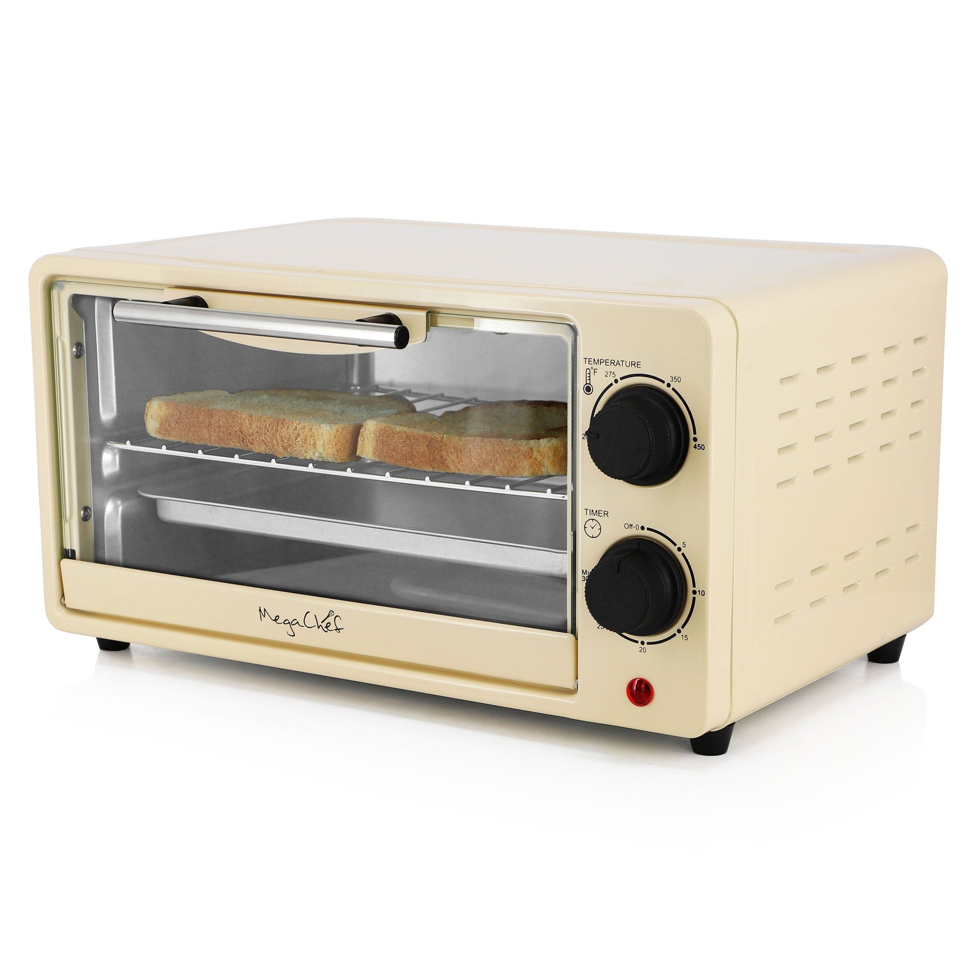MegaChef 9.5 Quart Electric Counter Top Toaster Oven in Cream W2B