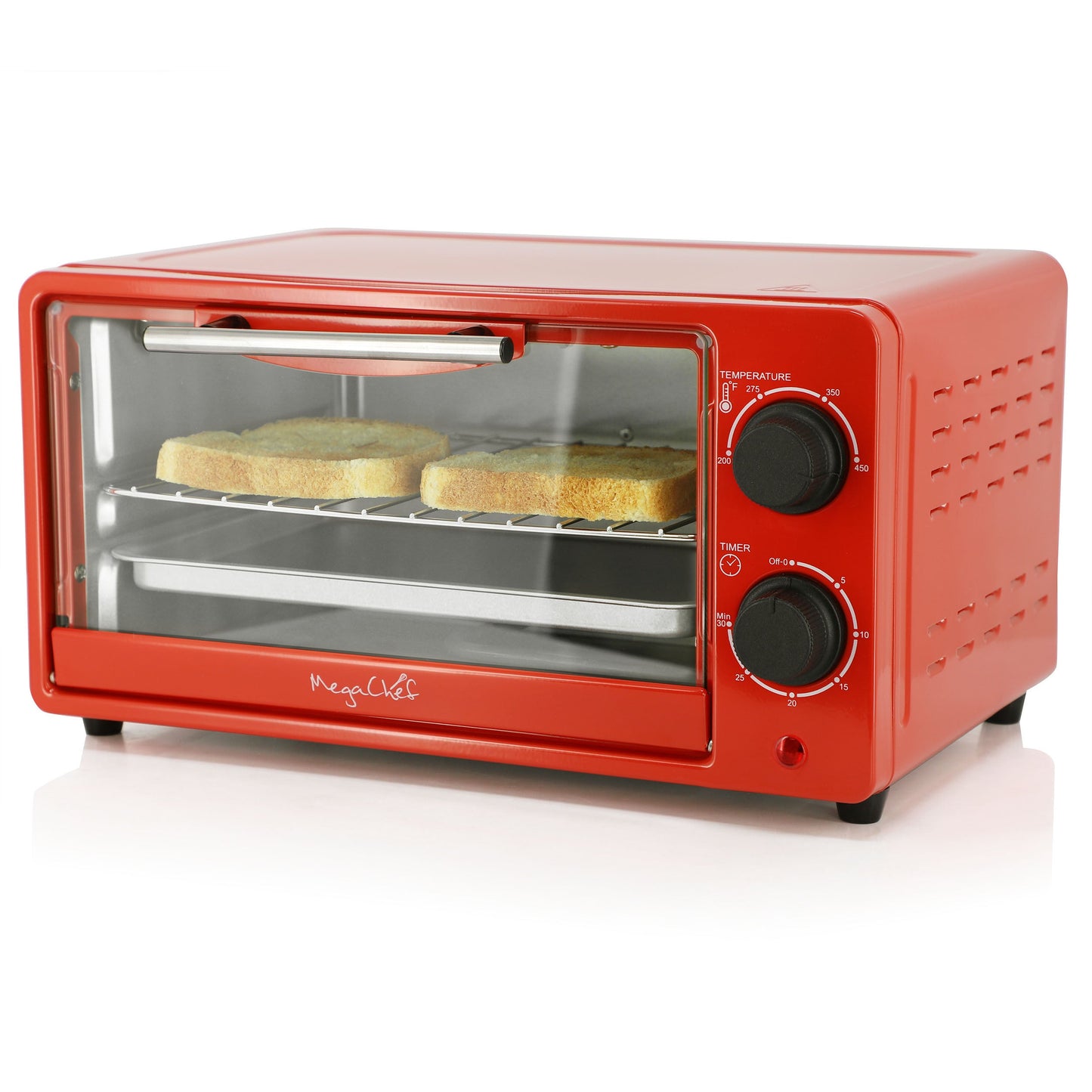 MegaChef 9.5 Quart Electric Counter Top Toaster Oven in Candy Red W2B