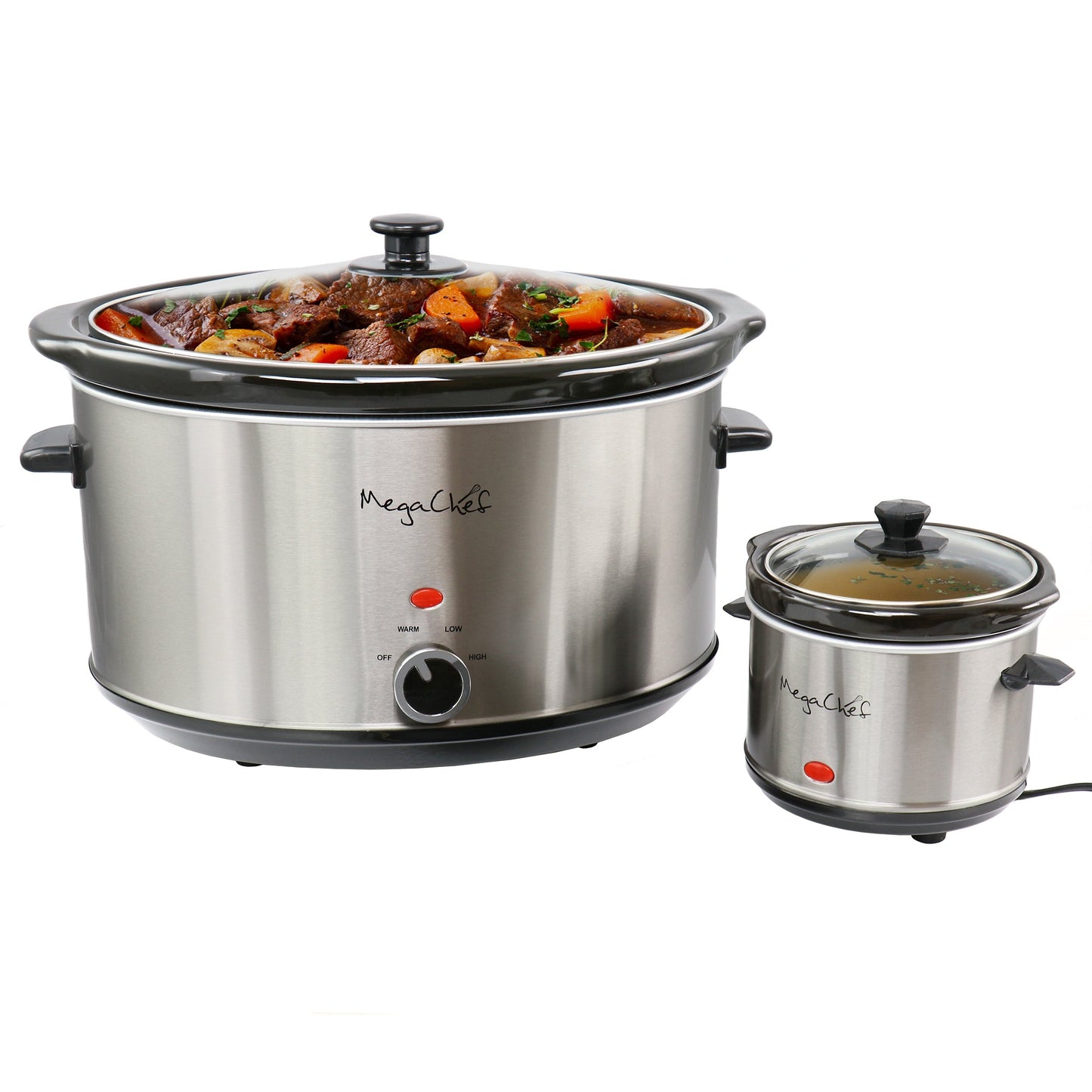 MegaChef 8 Quart Slow Cooker with Bouns Mini 0.6 Quart Warmer W2B