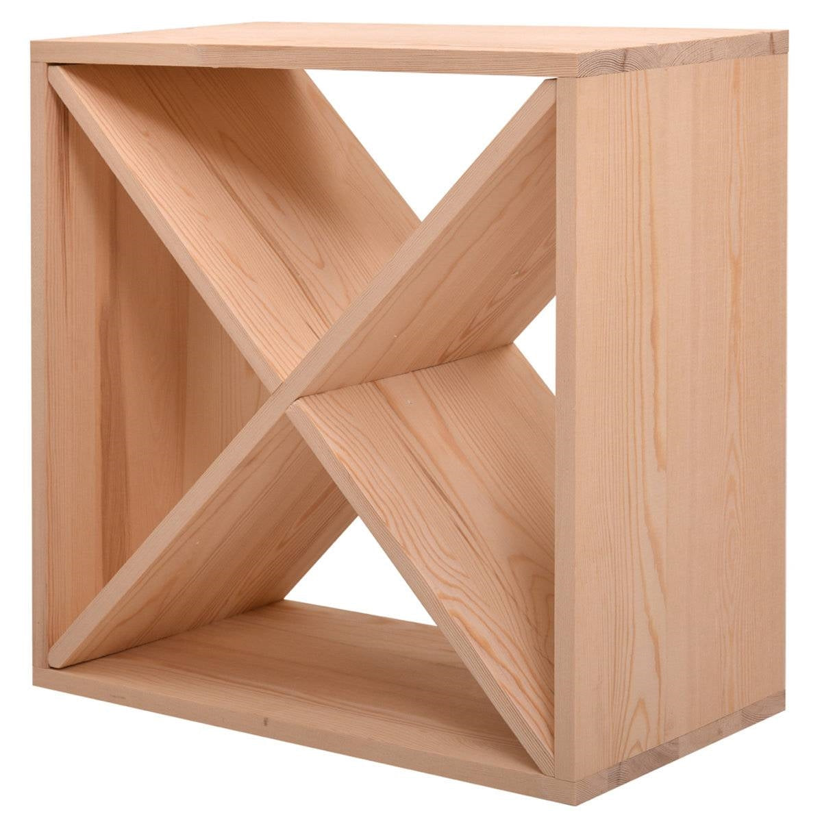 24 Bottle Solid Wood Stackable Modular Wine Rack FastFurnishings