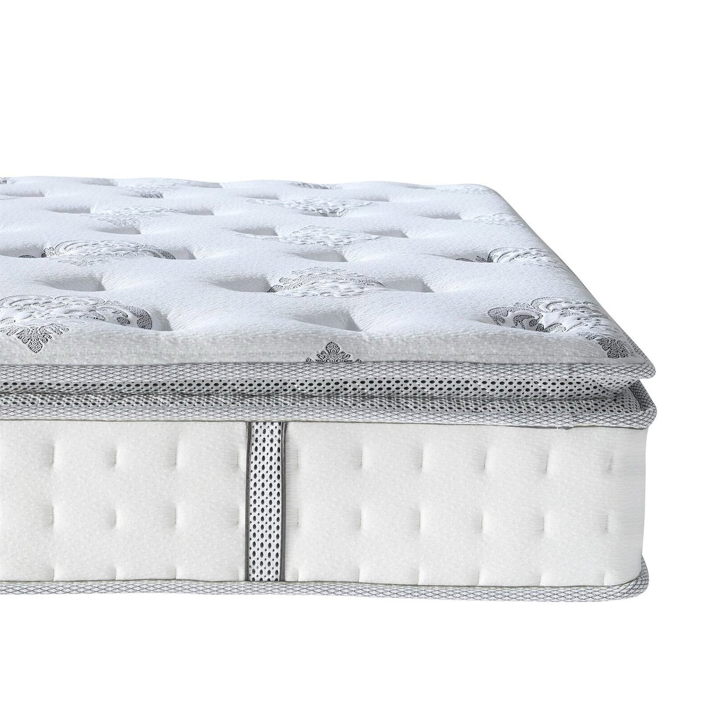12 inch Medium Firm Pillow Top Hybrid Mattress In A Box - Queen Size FastFurnishings