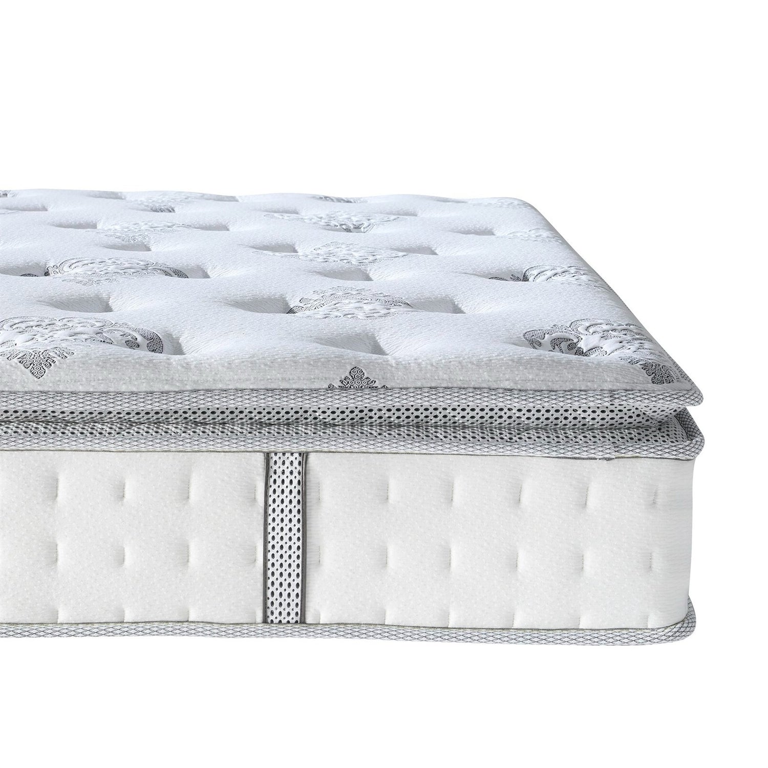 12 inch Medium Firm Pillow Top Hybrid Mattress In A Box - Queen Size FastFurnishings