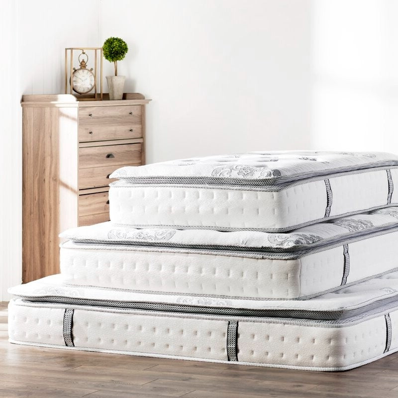 12 inch Medium Firm Pillow Top Hybrid Mattress In A Box - Queen Size FastFurnishings