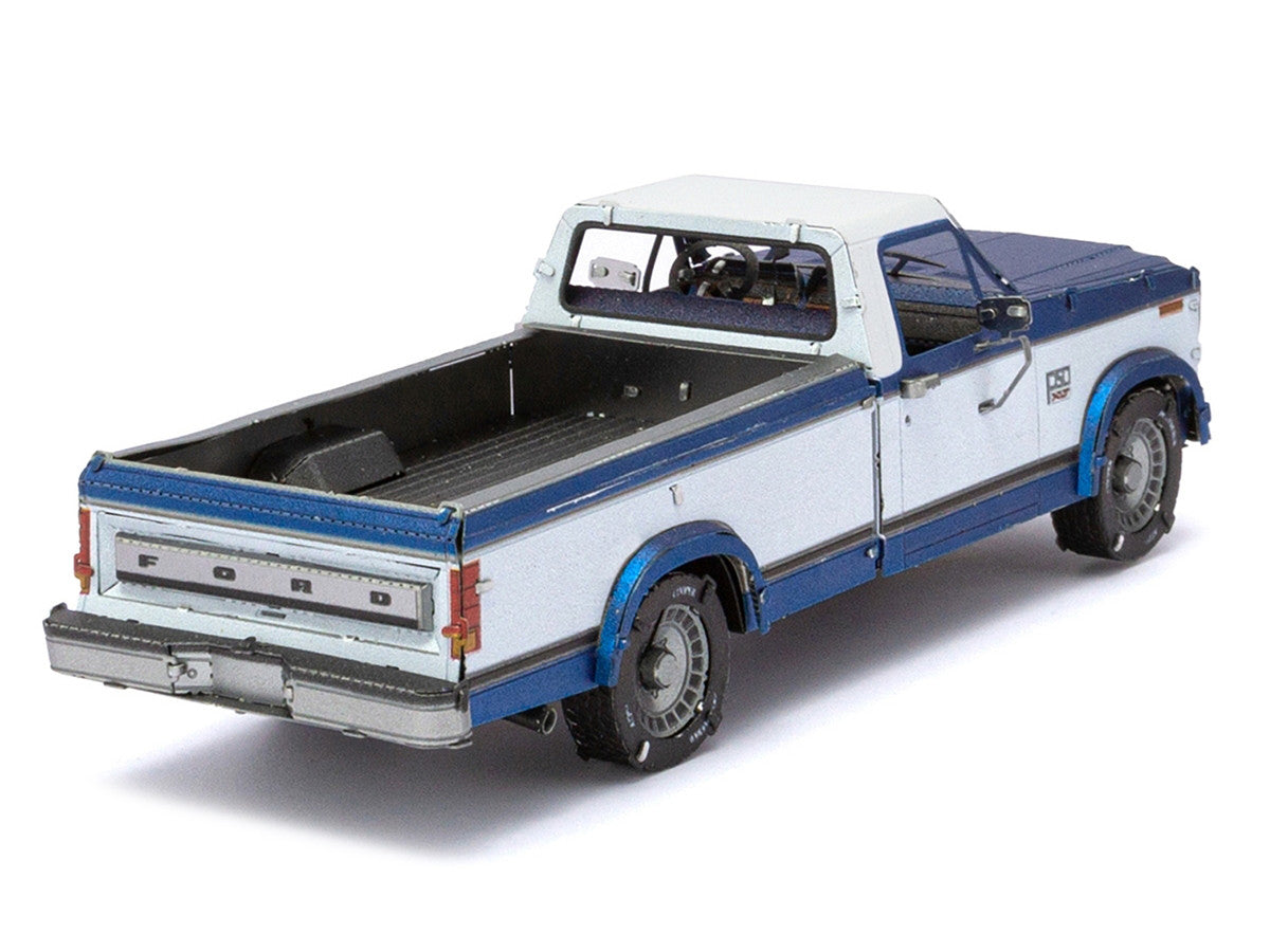 Model Kit 1982 Ford F-150 Pickup Truck Blue and White (Moderate Difficulty) Steel Model by Metal Earth-2