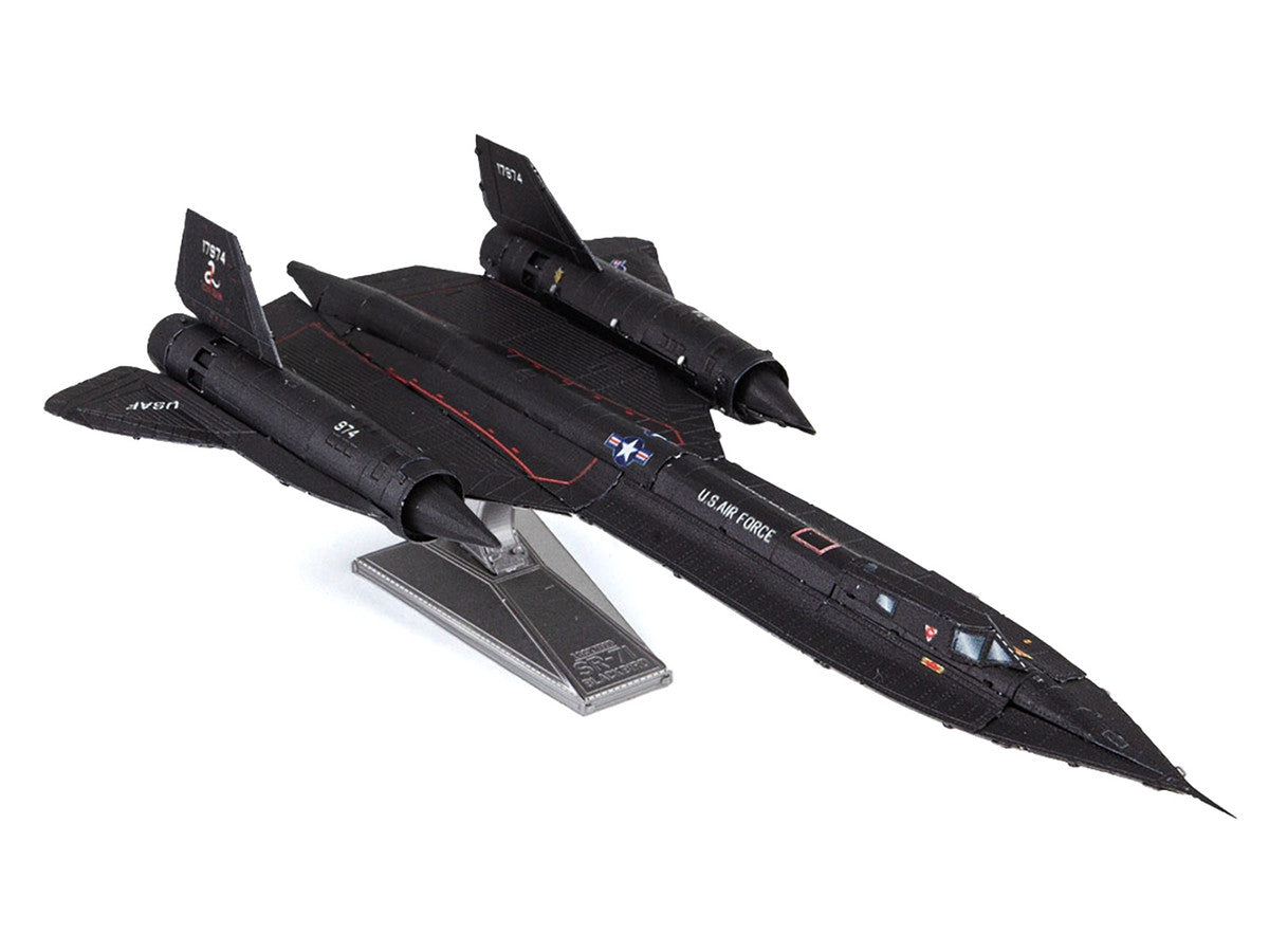 Model Kit Lockheed SR-71 Blackbird Aircraft "United States Air Force" (Moderate Difficulty) Steel Model by Metal Earth Metal Earth