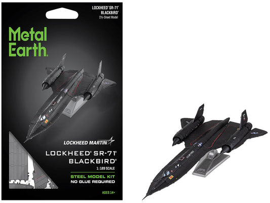 Model Kit Lockheed SR-71 Blackbird Aircraft "United States Air Force" (Moderate Difficulty) Steel Model by Metal Earth Metal Earth