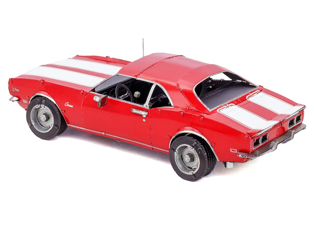 Model Kit 1968 Chevrolet Camaro Z/28 Red with White Stripes (Moderate Difficulty) Steel Model by Metal Earth Metal Earth