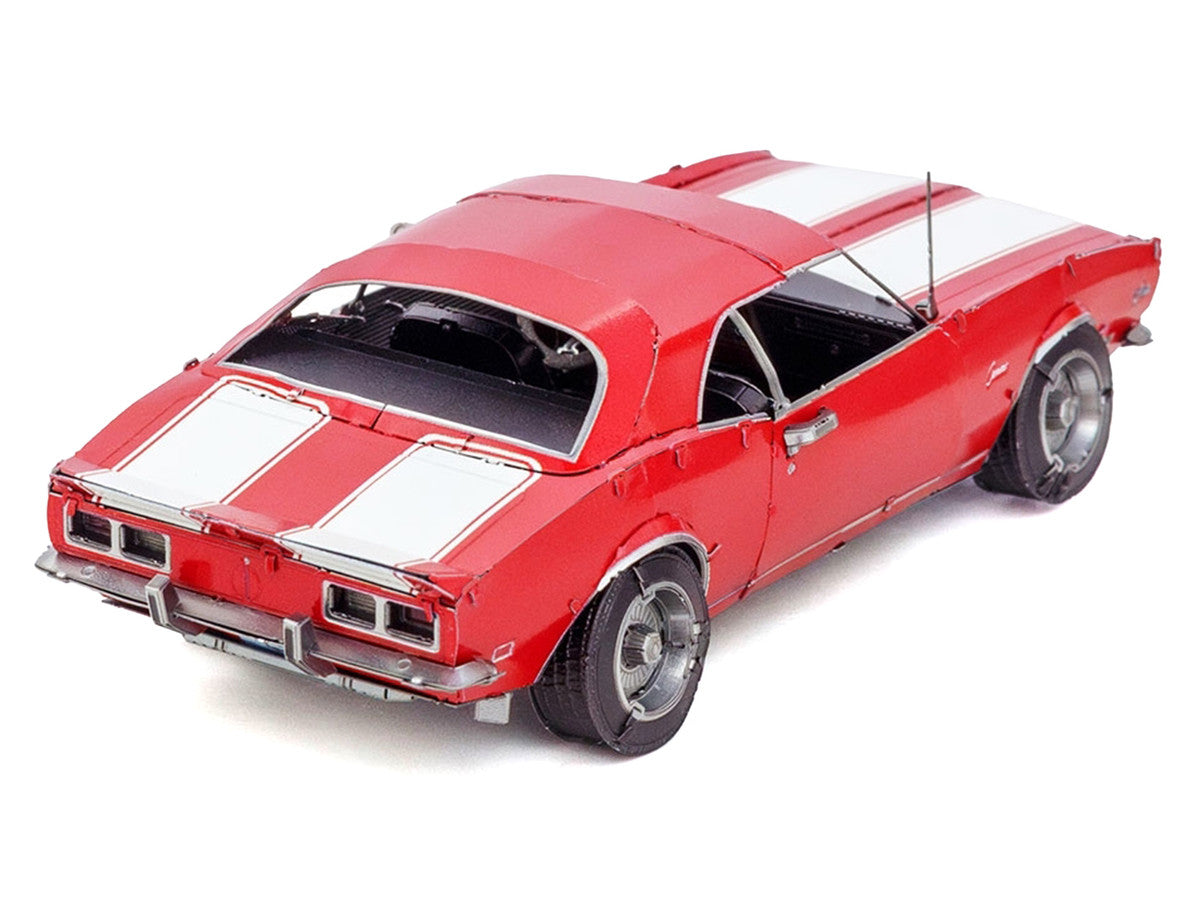 Model Kit 1968 Chevrolet Camaro Z/28 Red with White Stripes (Moderate Difficulty) Steel Model by Metal Earth Metal Earth