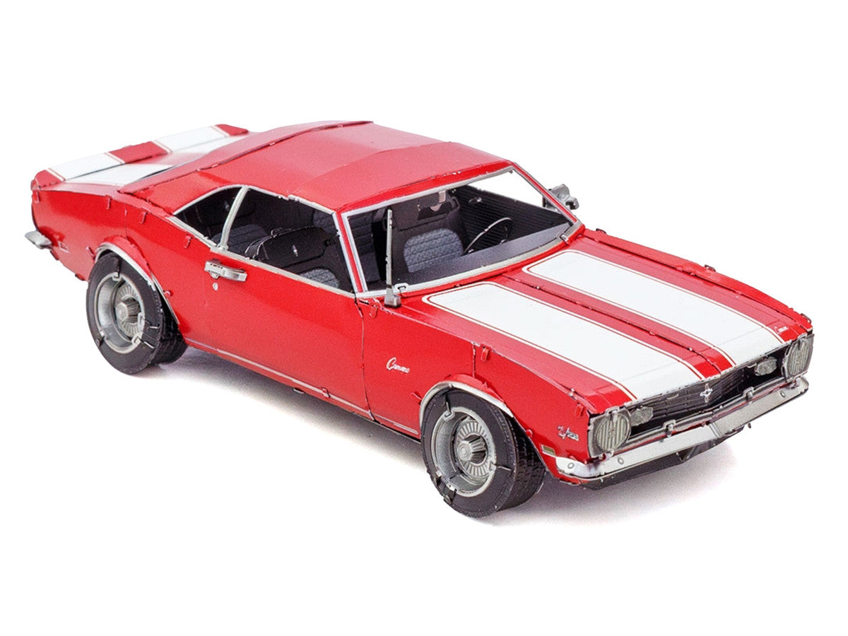 Model Kit 1968 Chevrolet Camaro Z/28 Red with White Stripes (Moderate Difficulty) Steel Model by Metal Earth Metal Earth