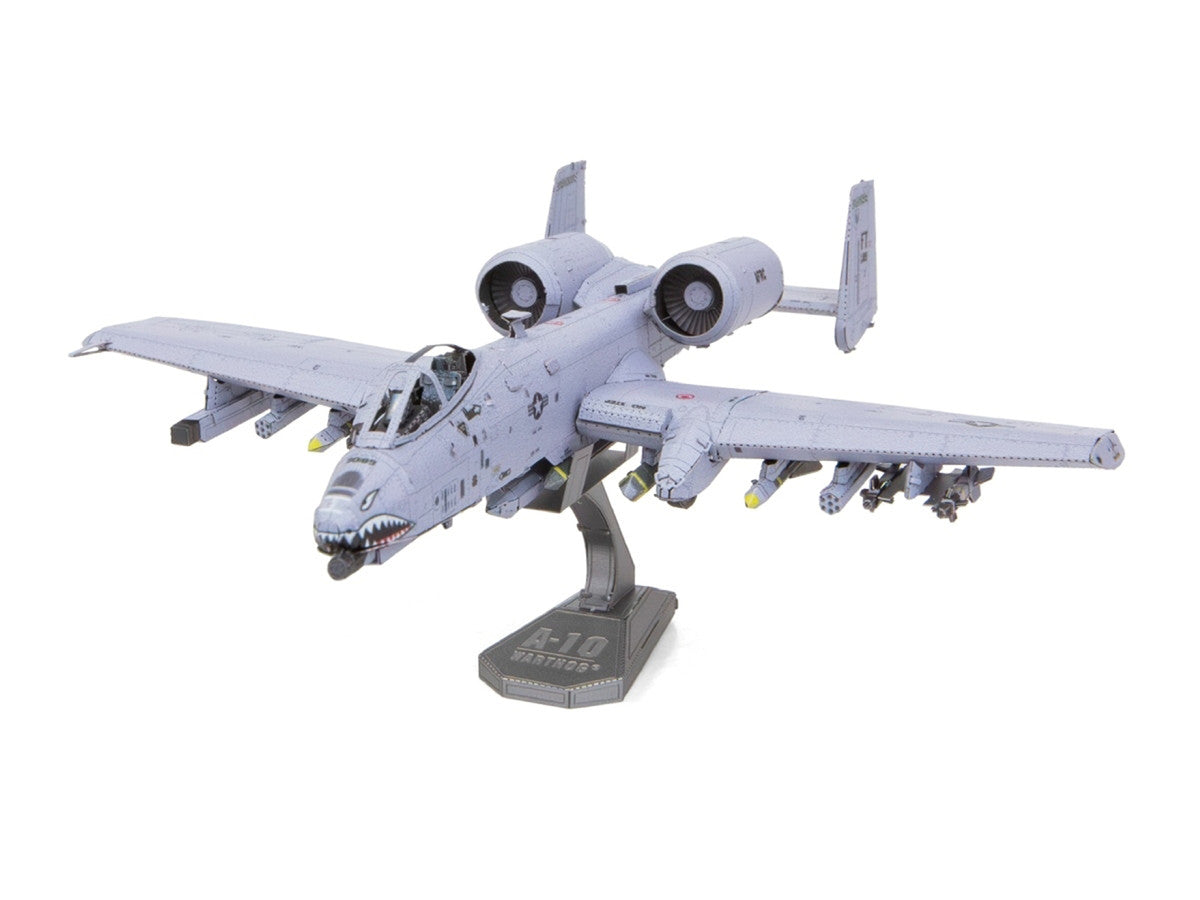 Model Kit Northrop Grumman A-10 "Warthog" Thunderbolt II Aircraft "United States Air Force" Gray (Moderate Difficulty) Steel Model by Metal Earth Metal Earth