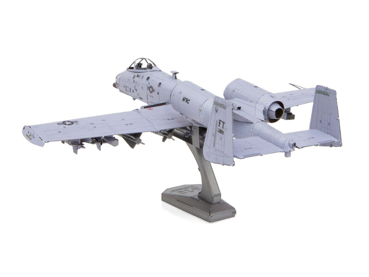 Model Kit Northrop Grumman A-10 "Warthog" Thunderbolt II Aircraft "United States Air Force" Gray (Moderate Difficulty) Steel Model by Metal Earth Metal Earth