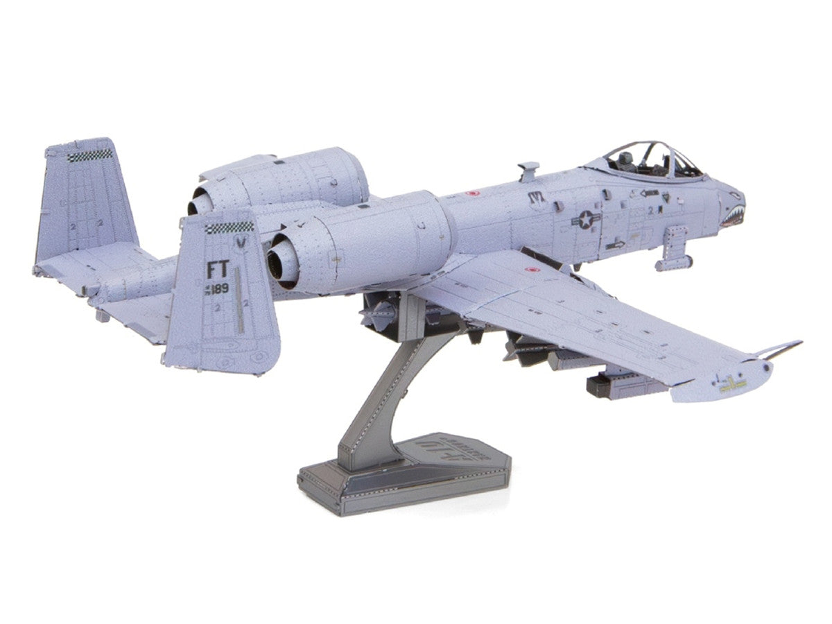 Model Kit Northrop Grumman A-10 "Warthog" Thunderbolt II Aircraft "United States Air Force" Gray (Moderate Difficulty) Steel Model by Metal Earth Metal Earth