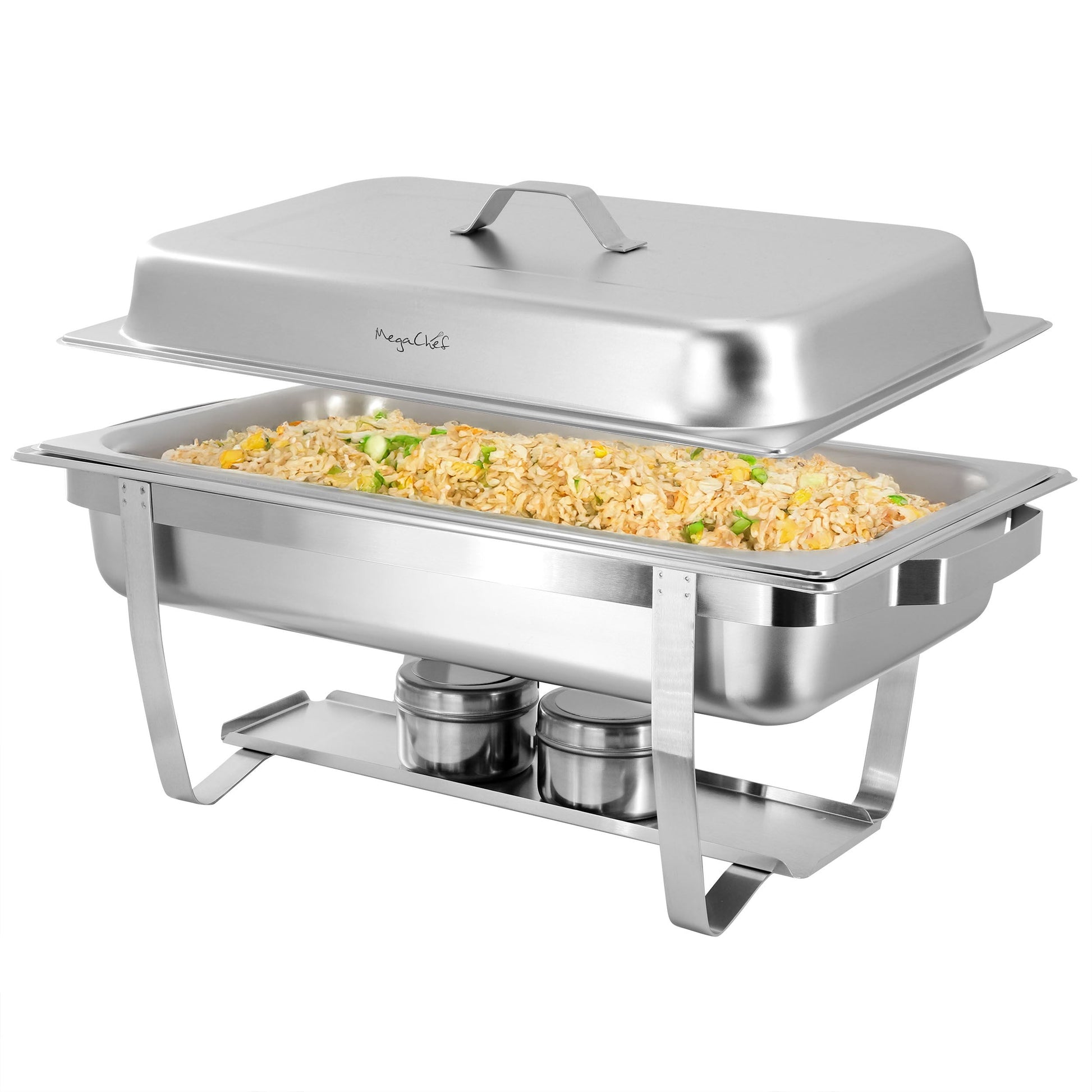 MegaChef 9.5 Quart Stackable Stainless Steel Professional Chafing Dish/Food Warmer/Buffet Server Serving Dish W2B