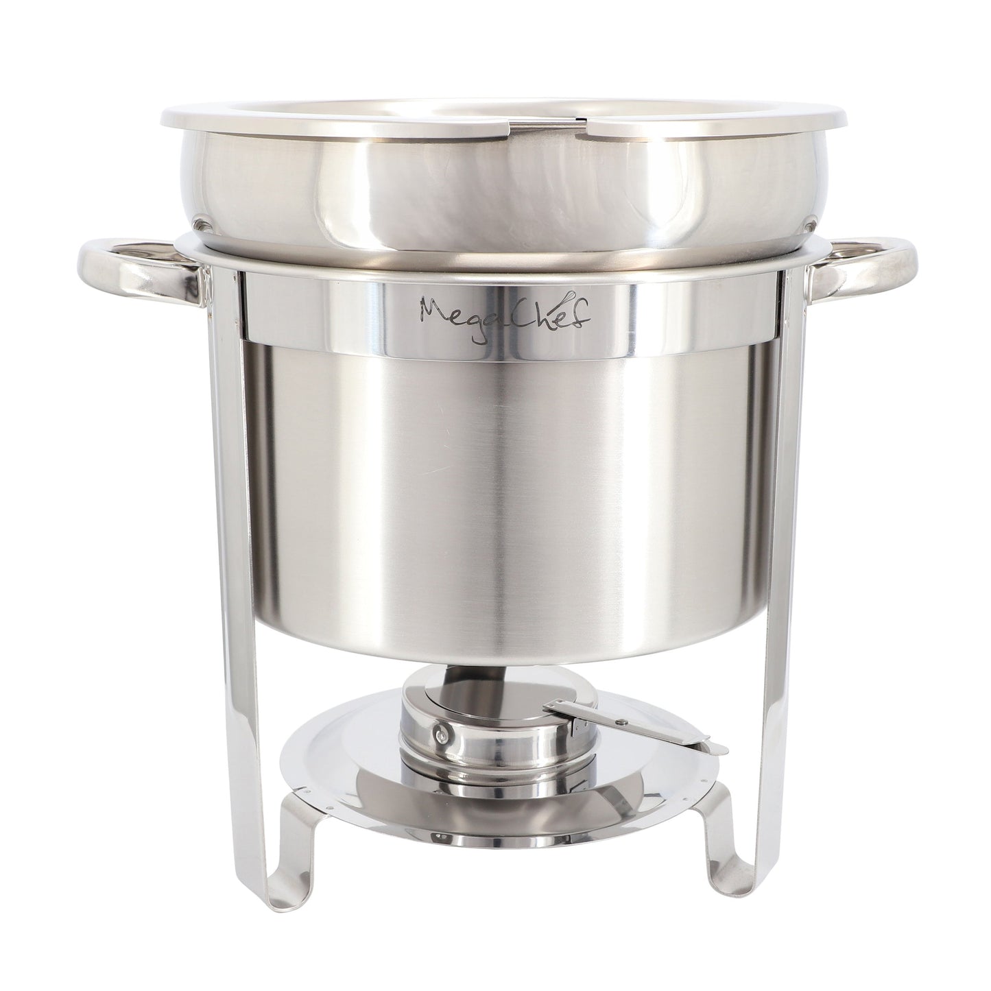 MegaChef 7.4 Quart Round Stainless Steel Soup Professional Chafing Dish/Food Warmer/Buffet Server Serving Trays W2B