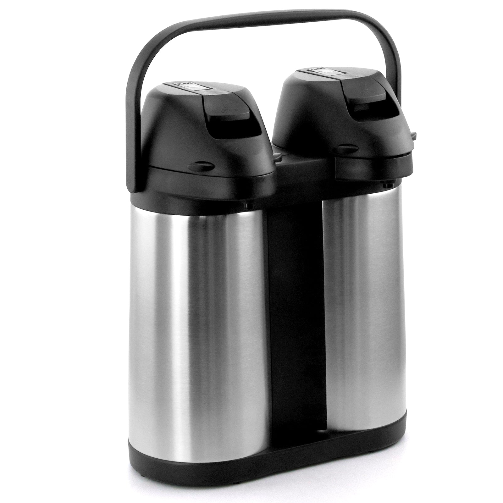 MegaChef Dual 2 Quart Stainless Steel Airpot, Hot Water Dispenser for Coffee and Tea W2B