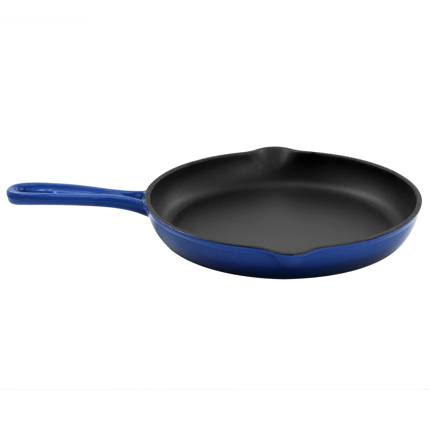 MegaChef Round 10.25 Inch Enameled Cast Iron Skillet in Gradient Dark Blue W2B