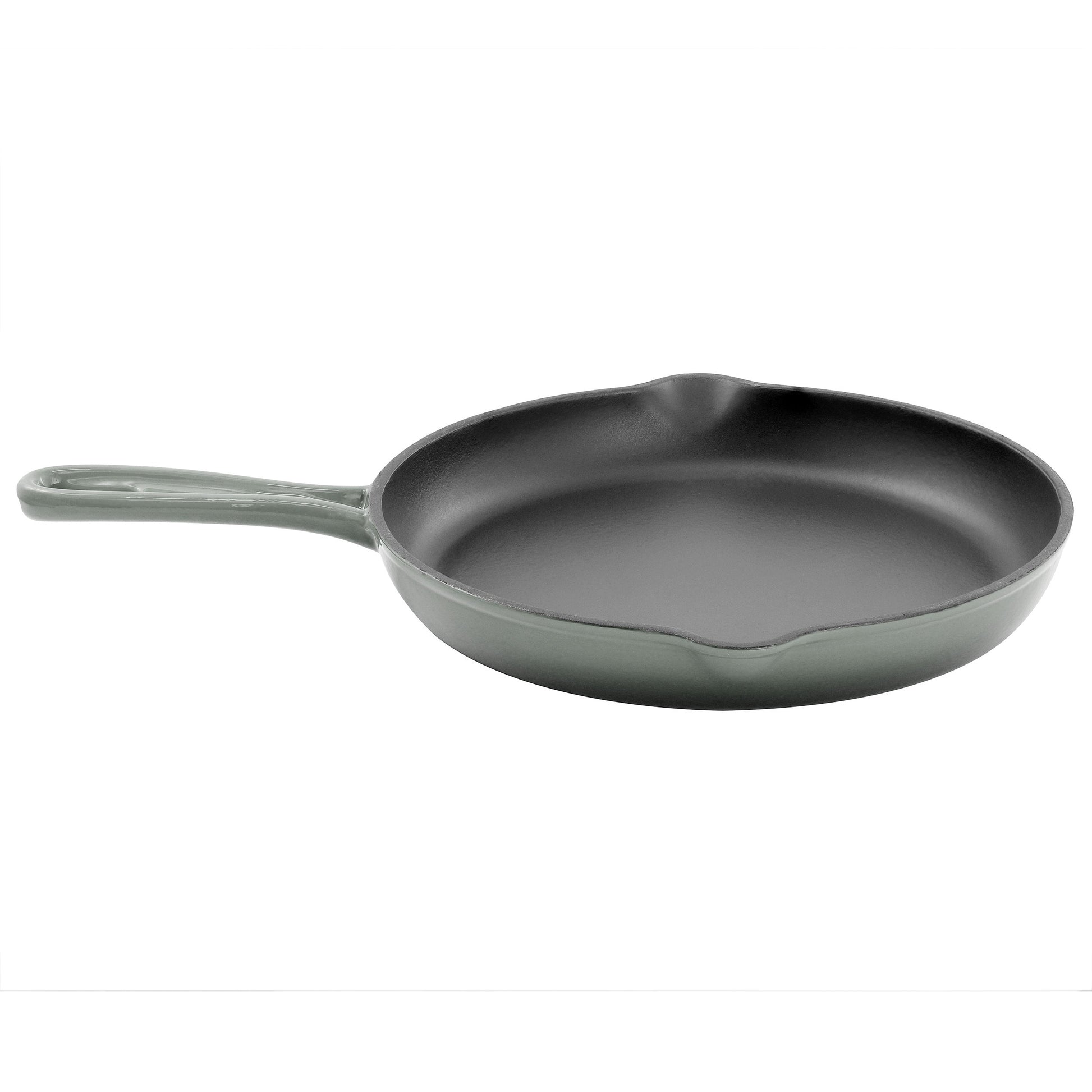 MegaChef Round 10.25 Inch Enameled Cast Iron Skillet in Gradient Gray W2B