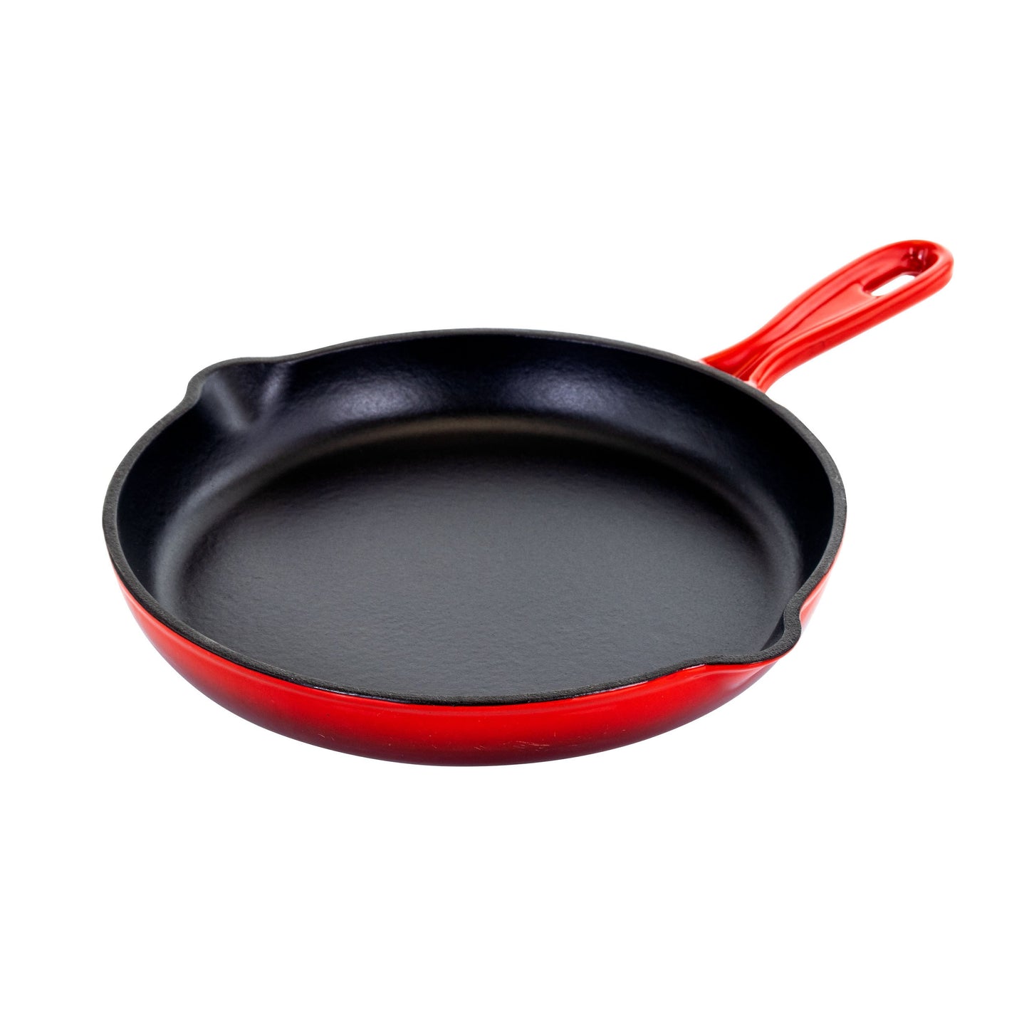 MegaChef Round 10.25 Inch Enameled Cast Iron Skillet in Gradient Red W2B