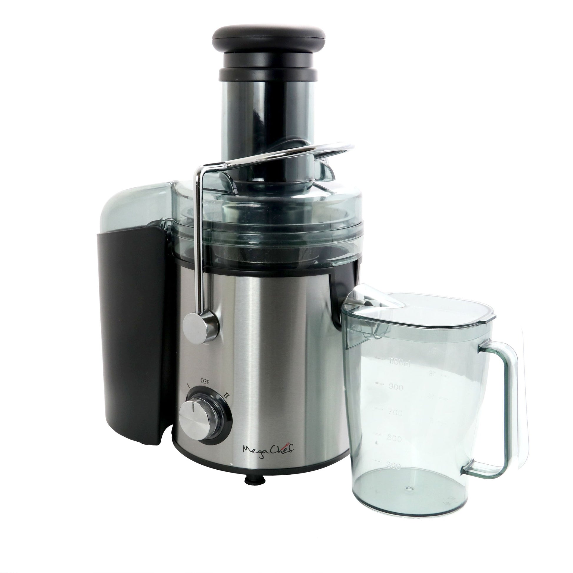 MegaChef Wide Mouth Juice Extractor, Juice Machine with Dual Speed Centrifugal Juicer, Stainless Steel Juicers Easy to Clean W2B
