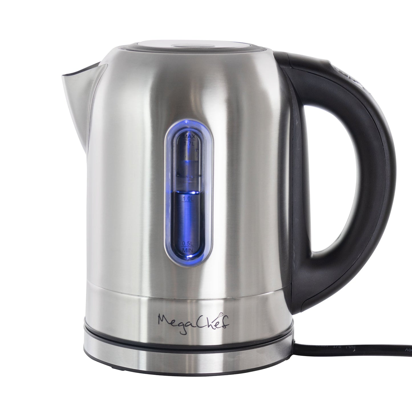 MegaChef 1.7Lt. Stainless Steel Electric Tea Kettle With 5 Preset Temps W2B