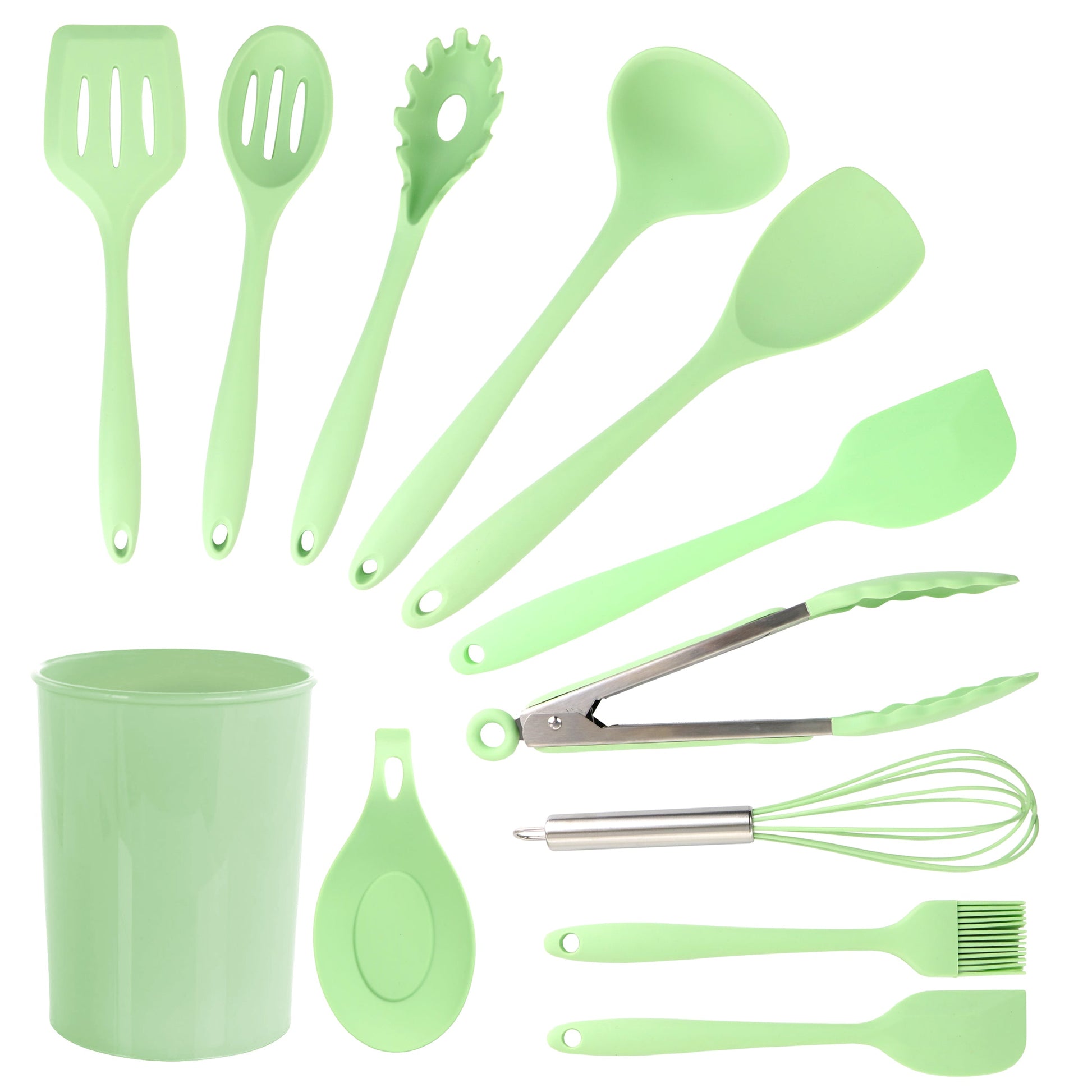 MegaChef Mint Green Silicone Cooking Utensils, Set of 12 W2B