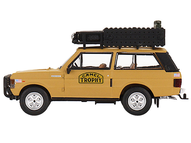 Range Rover with Roofrack Tan "Camel Trophy - Papua New Guinea Team USA" (1982) Limited Edition to 2400 pieces Worldwide 1/64 Diecast Model Car by Mini GT Mini GT