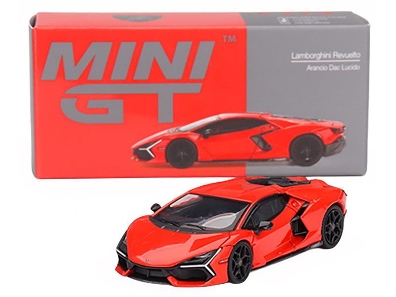 Lamborghini Revuelto Arancio Dac Lucido Orange Limited Edition to 7680 pieces Worldwide 1/64 Diecast Model Car by Mini GT Mini GT