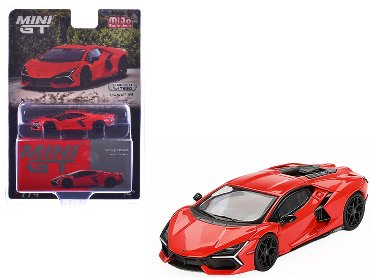 Lamborghini Revuelto Arancio Dac Lucido Orange Limited Edition to 7680 pieces Worldwide 1/64 Diecast Model Car by Mini GT Mini GT